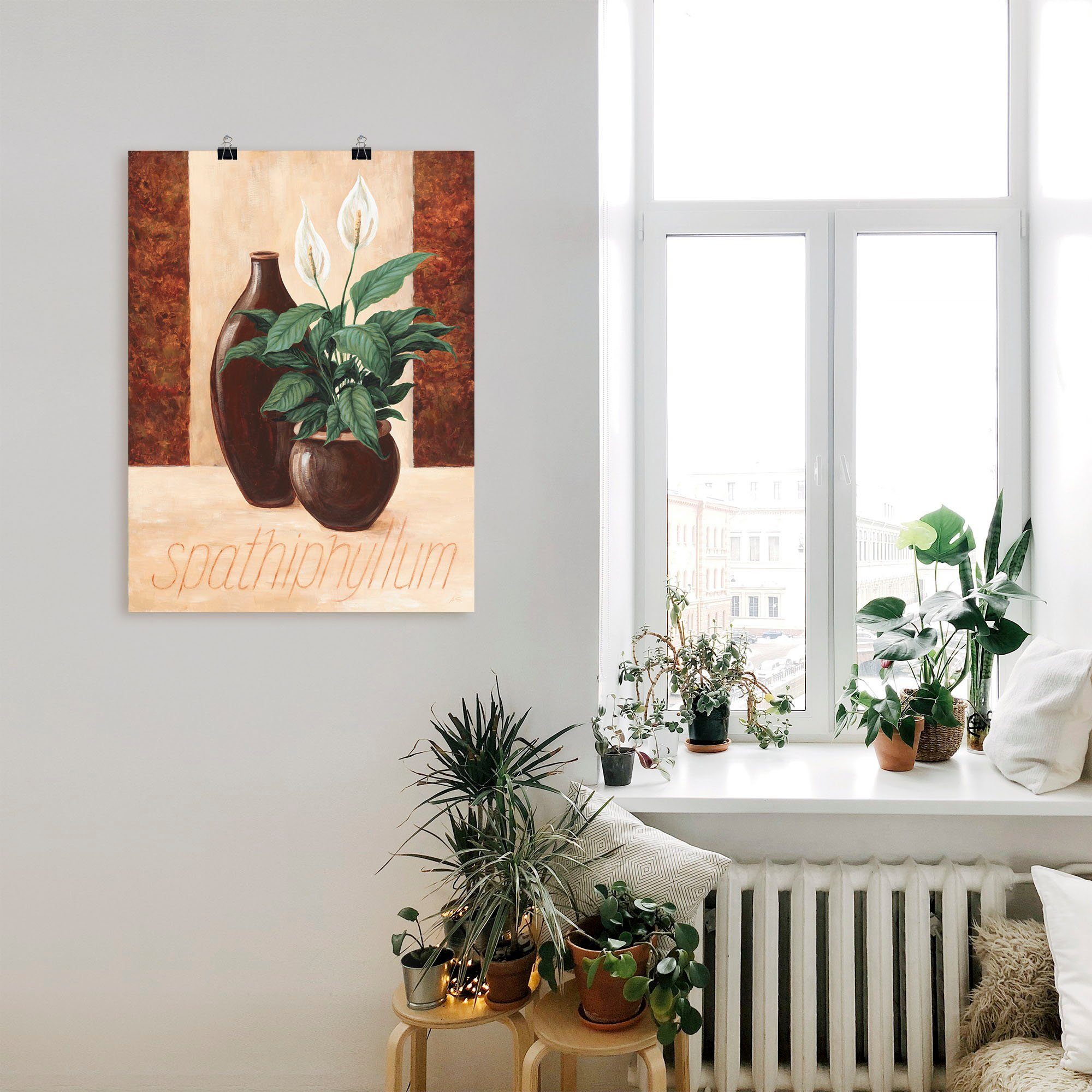 Artland Poster Spathiphyllum - Lepelplant als artprint van aluminium, artprint op linnen, muursticker of poster in verschillende maten
