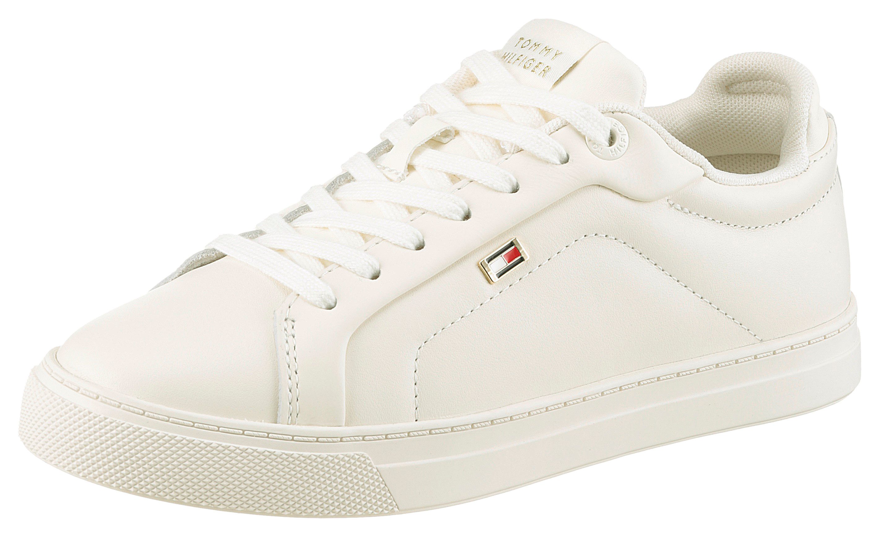 Tommy Hilfiger Plateausneakers WOMENS ICON COURT SNEAKER FLAG freizeitschoen, veterschoen, lage schoen met gevoerde schacht