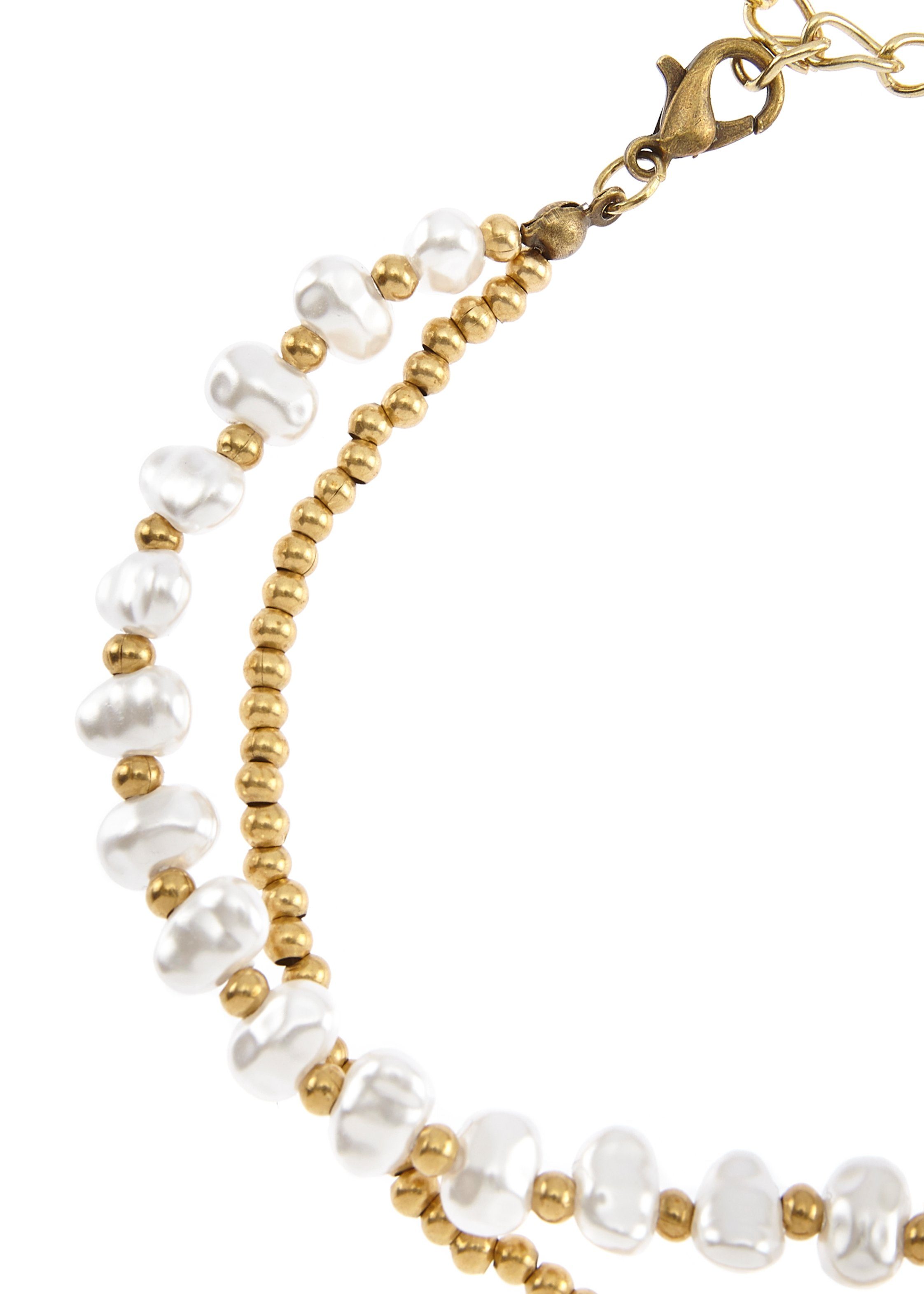 Lascana Enkelkettinkje met imitatie zoetwaterparels, enkelketting-armband, enkelketting set