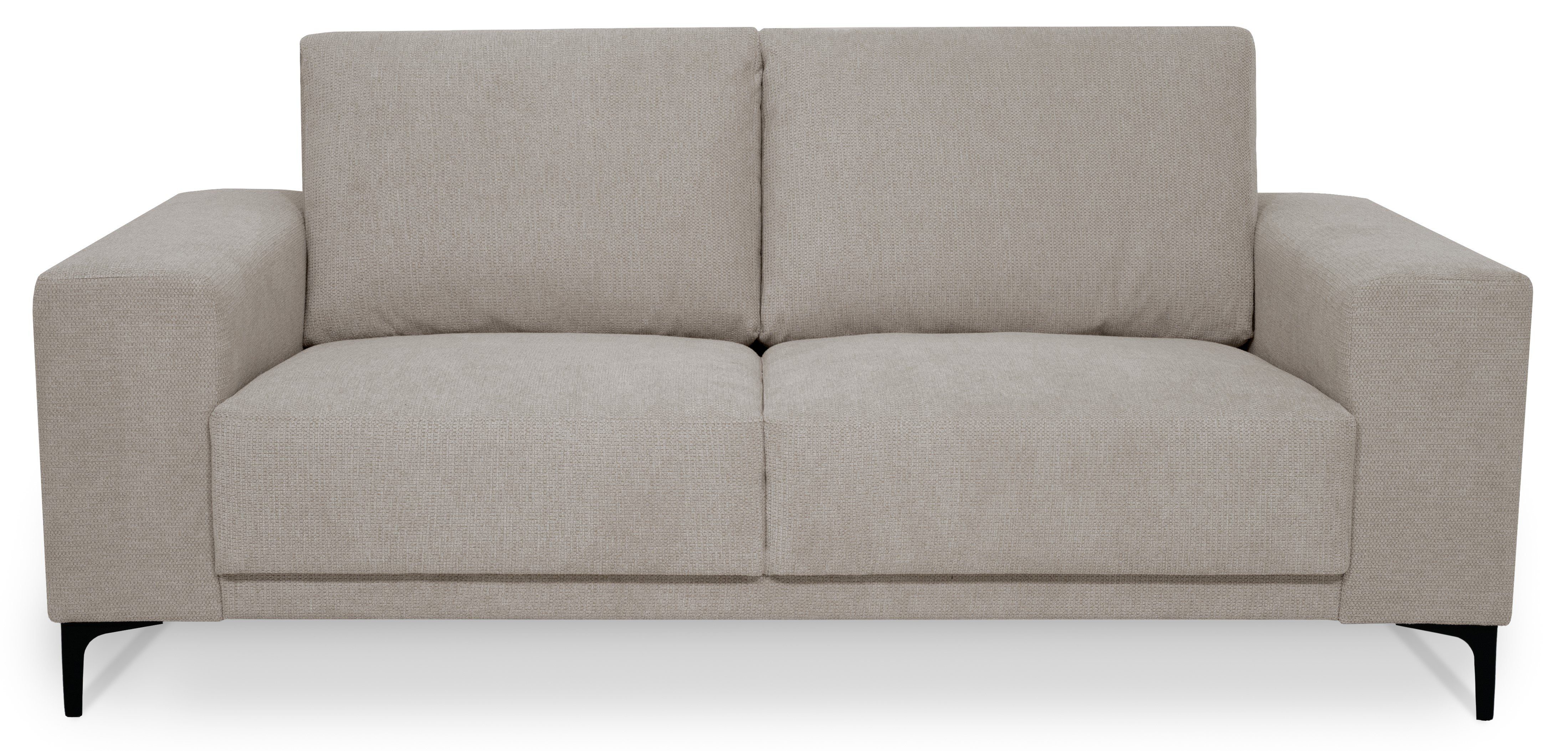 Places of Style 2-zitsbank Xander Breedte 164 cm, weefstof, softtouch chenille, zwarte metalen poten