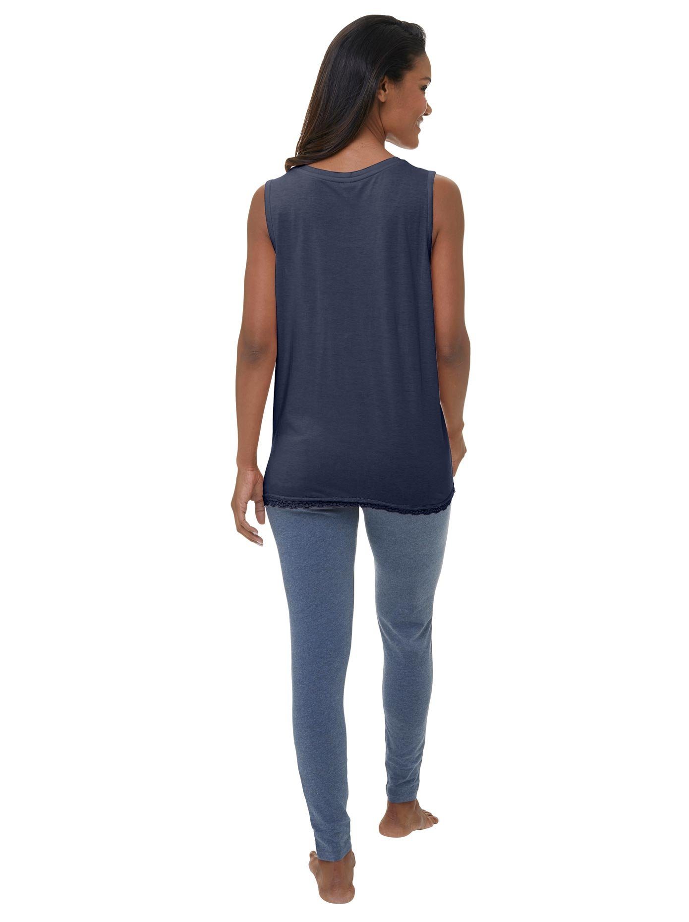 wäschepur Pyjama top Pyjamashirt (1-delig) dames pyjama's maat 36/38 blauw