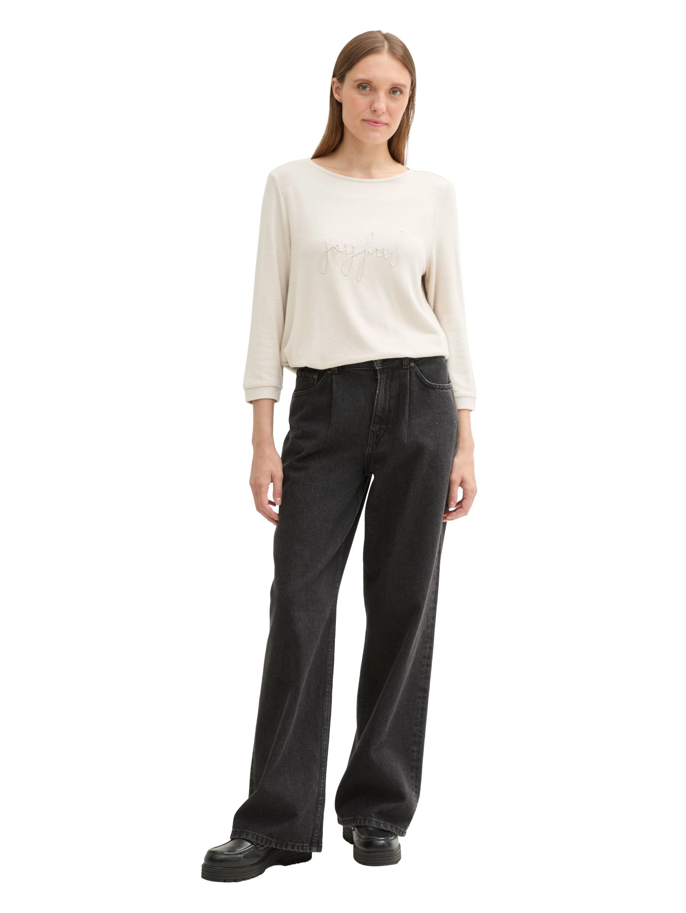 Tom Tailor Fleece-shirt met tekstprint