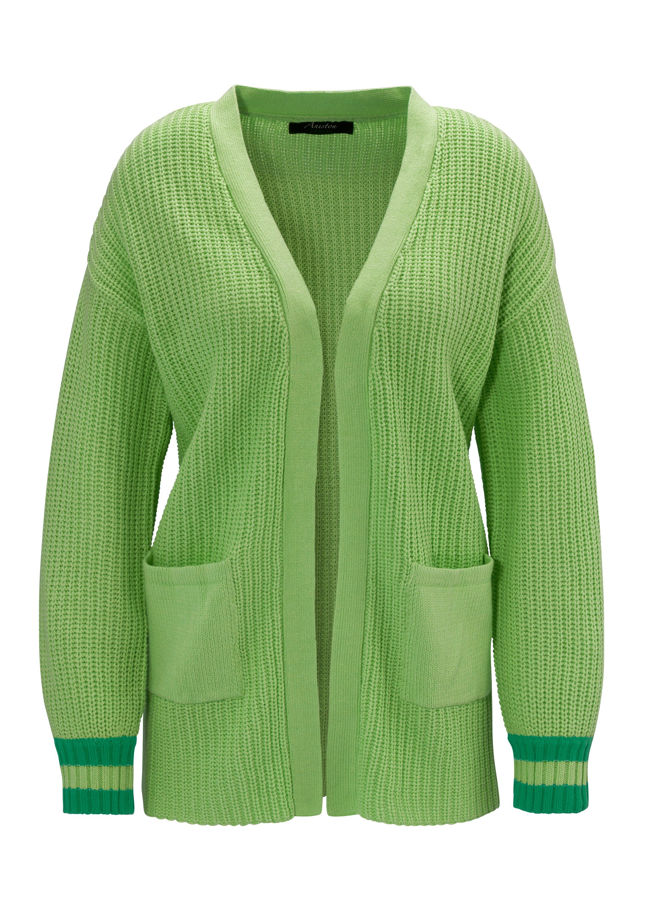 Aniston CASUAL Vest met gestreepte manchetten