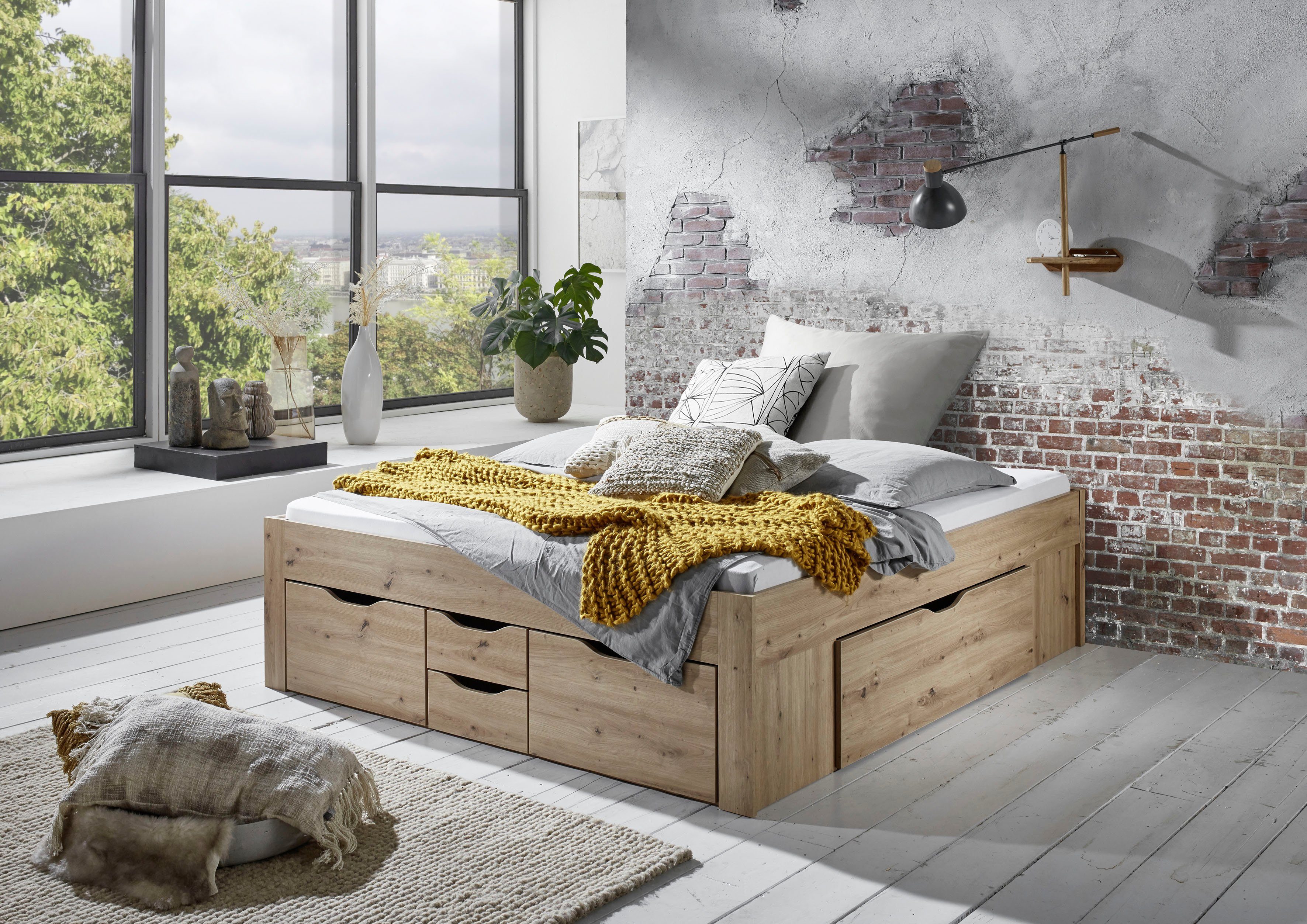 Relita Ledikant met bergruimte met gemakkelijk te onderhouden oppervlak, laden, 2 breedten, 2 decorkleuren