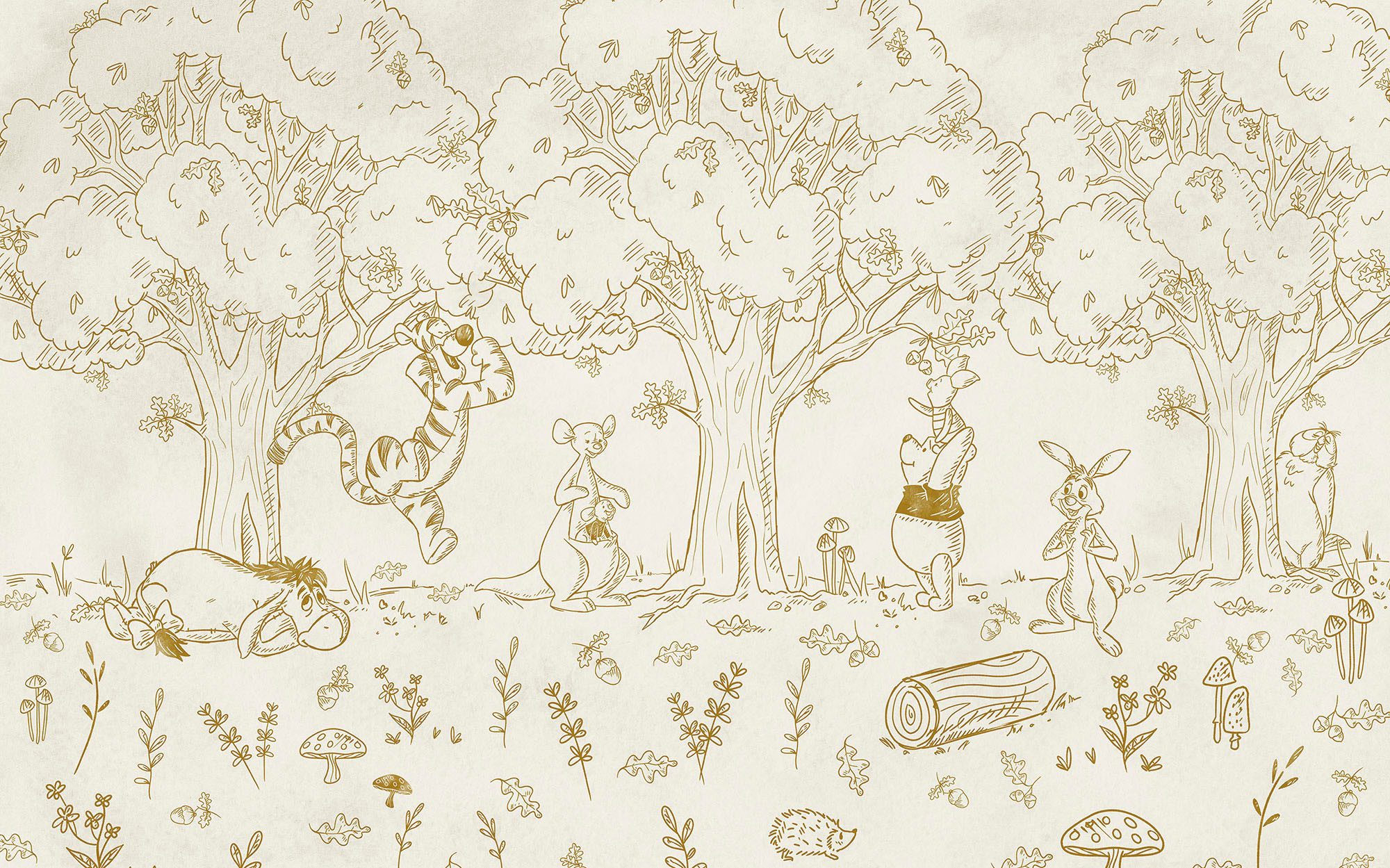 Komar Fotobehang Digitale print vlies - Winnie the Pooh Outdoors - Afmeting 400 x 250 cm (1 stuk)