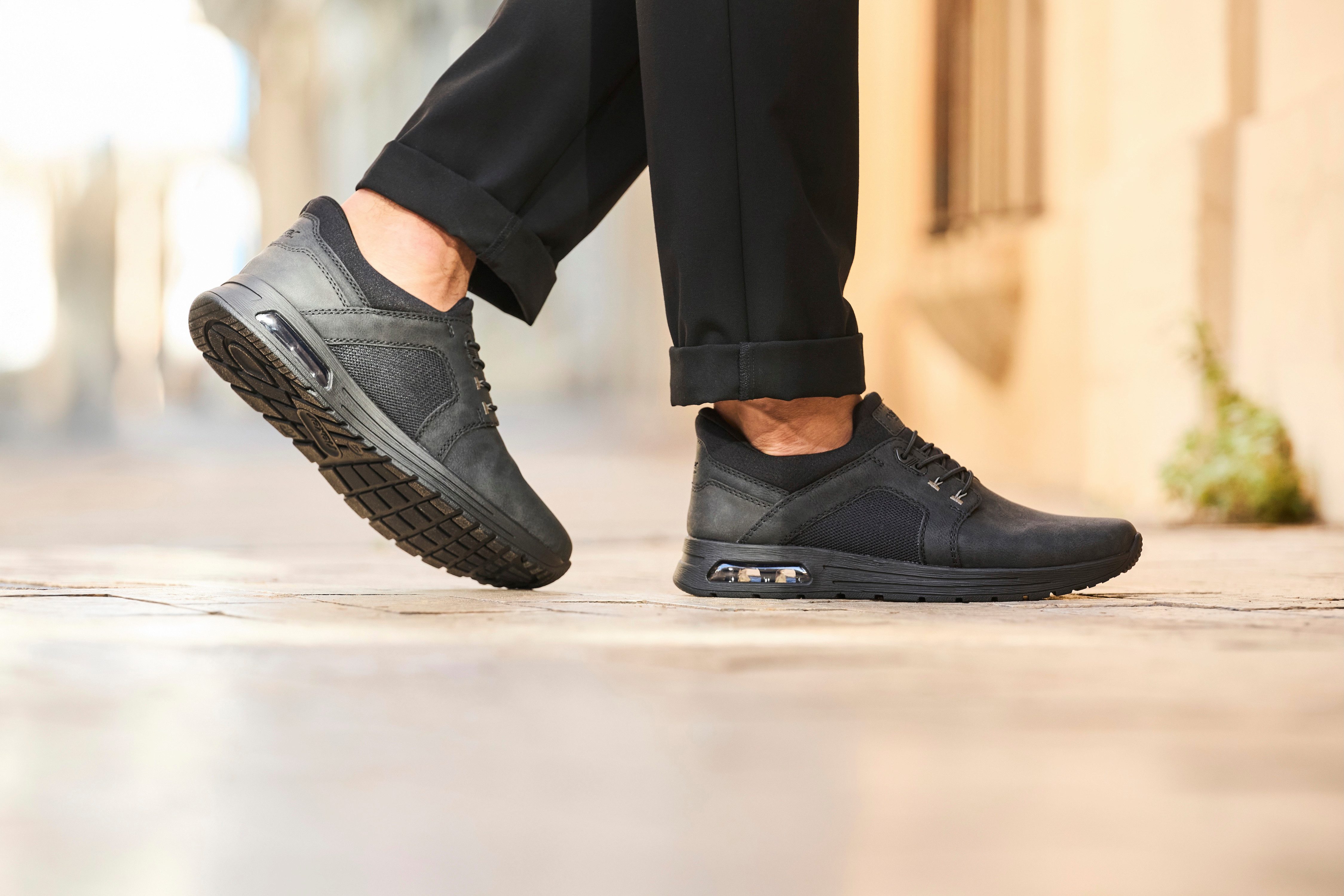 Rieker Slip-on sneakers , vrijetijdsschoen, lage schoen, instapschoen met gewatteerde schacht