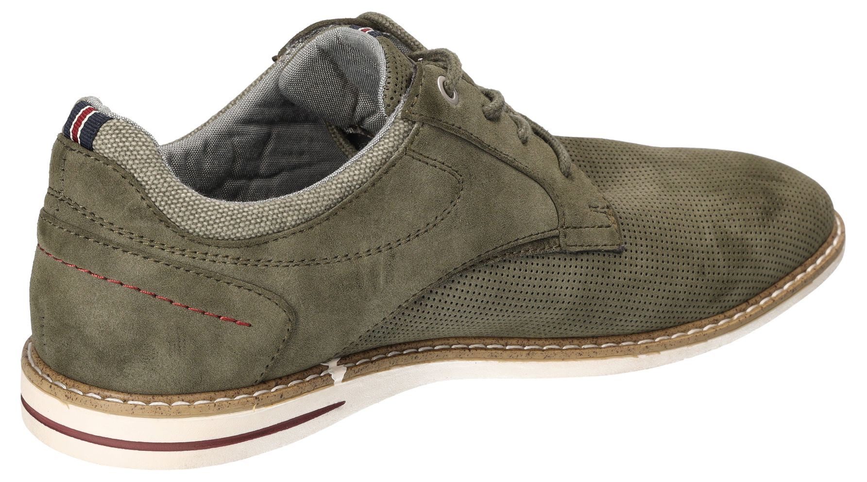 Mustang Shoes Veterschoenen , vrijetijdsschoen, lage schoen, veterschoen met perforatie