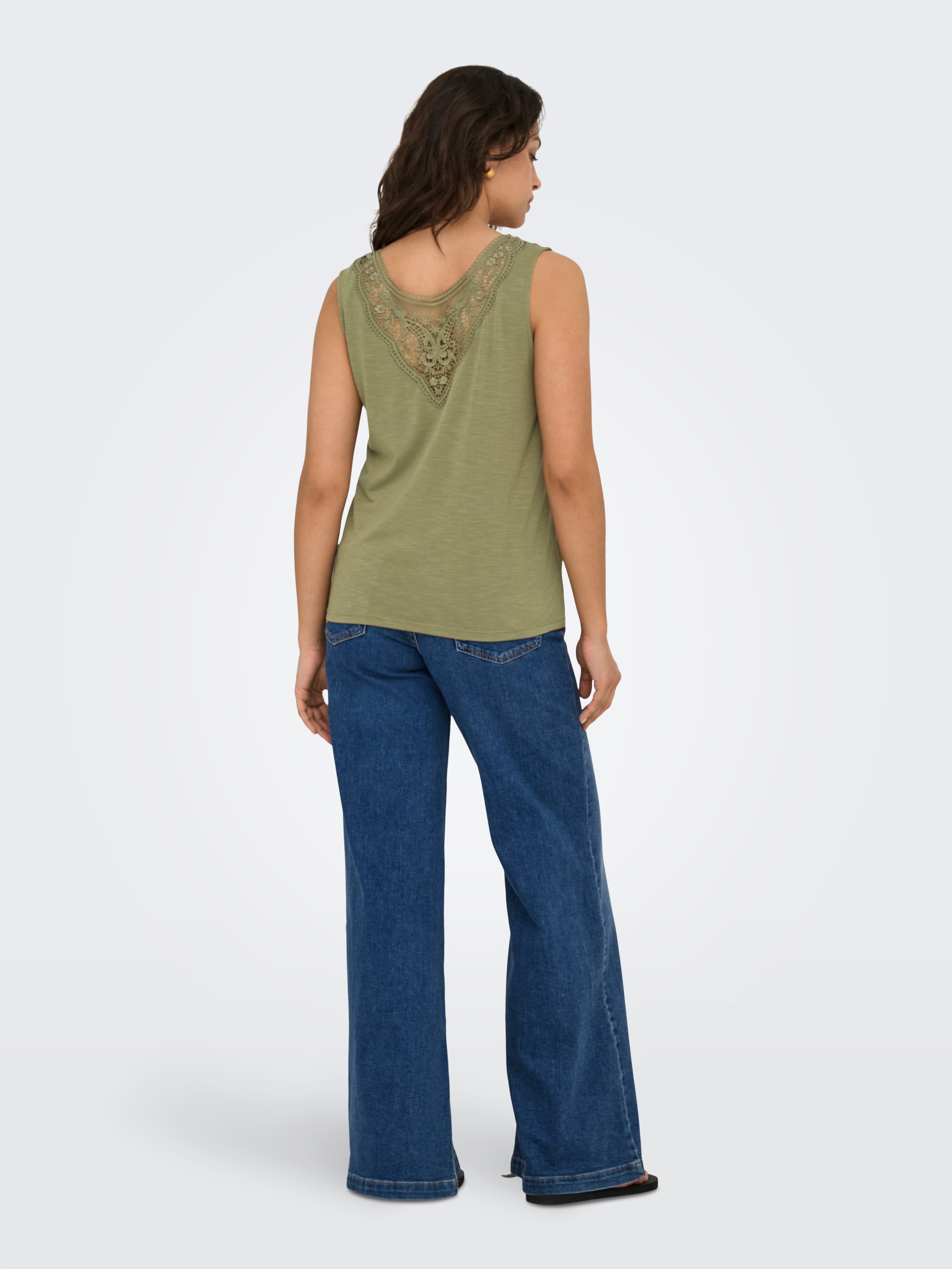 Only Kanten top ONLFREDA S/L U-NECK MIX TOP BOX JRS