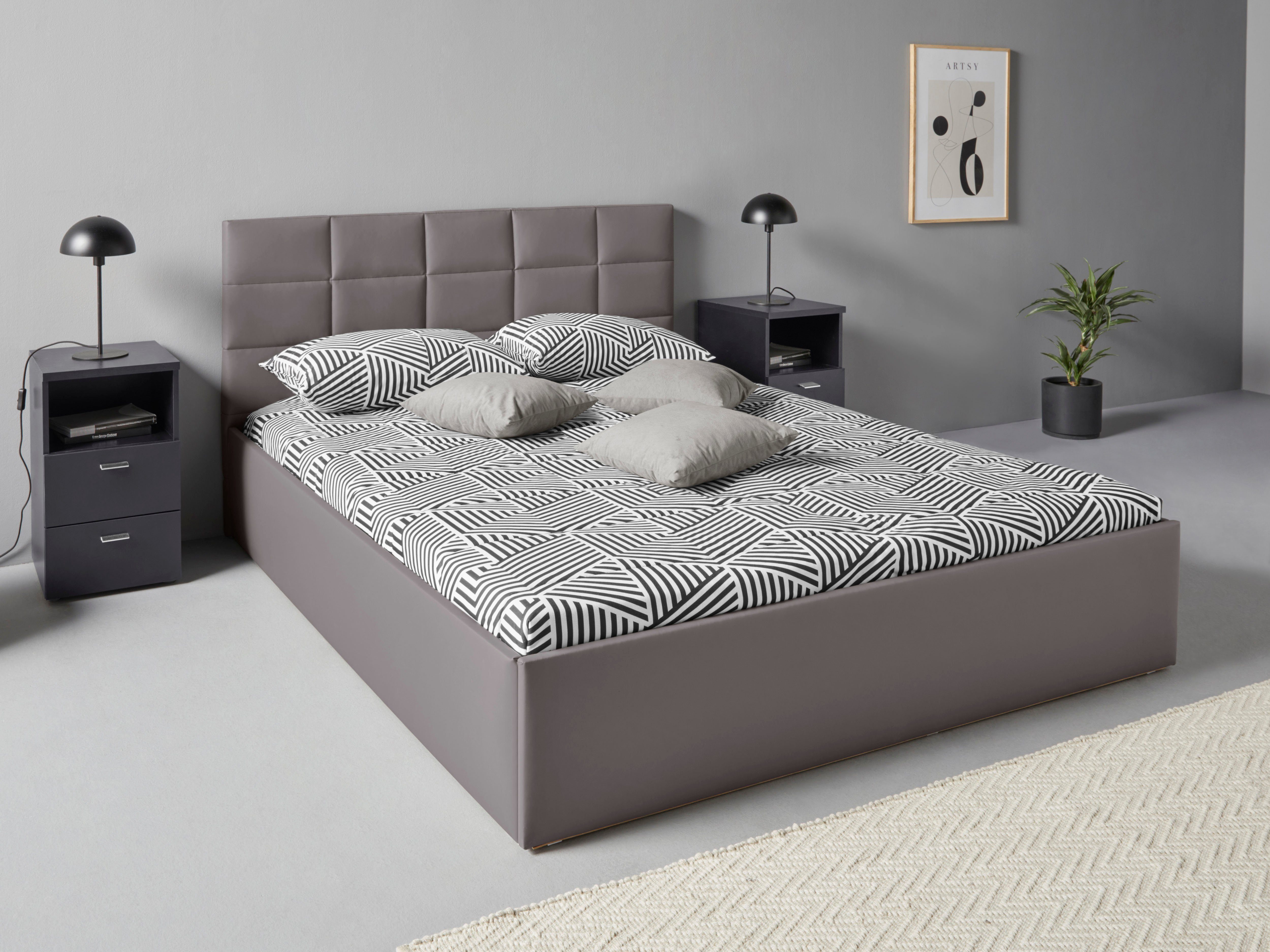 Westfalia Polsterbetten Gestoffeerd bed met bedkist bij uitvoering met matras, in 2 hoogten