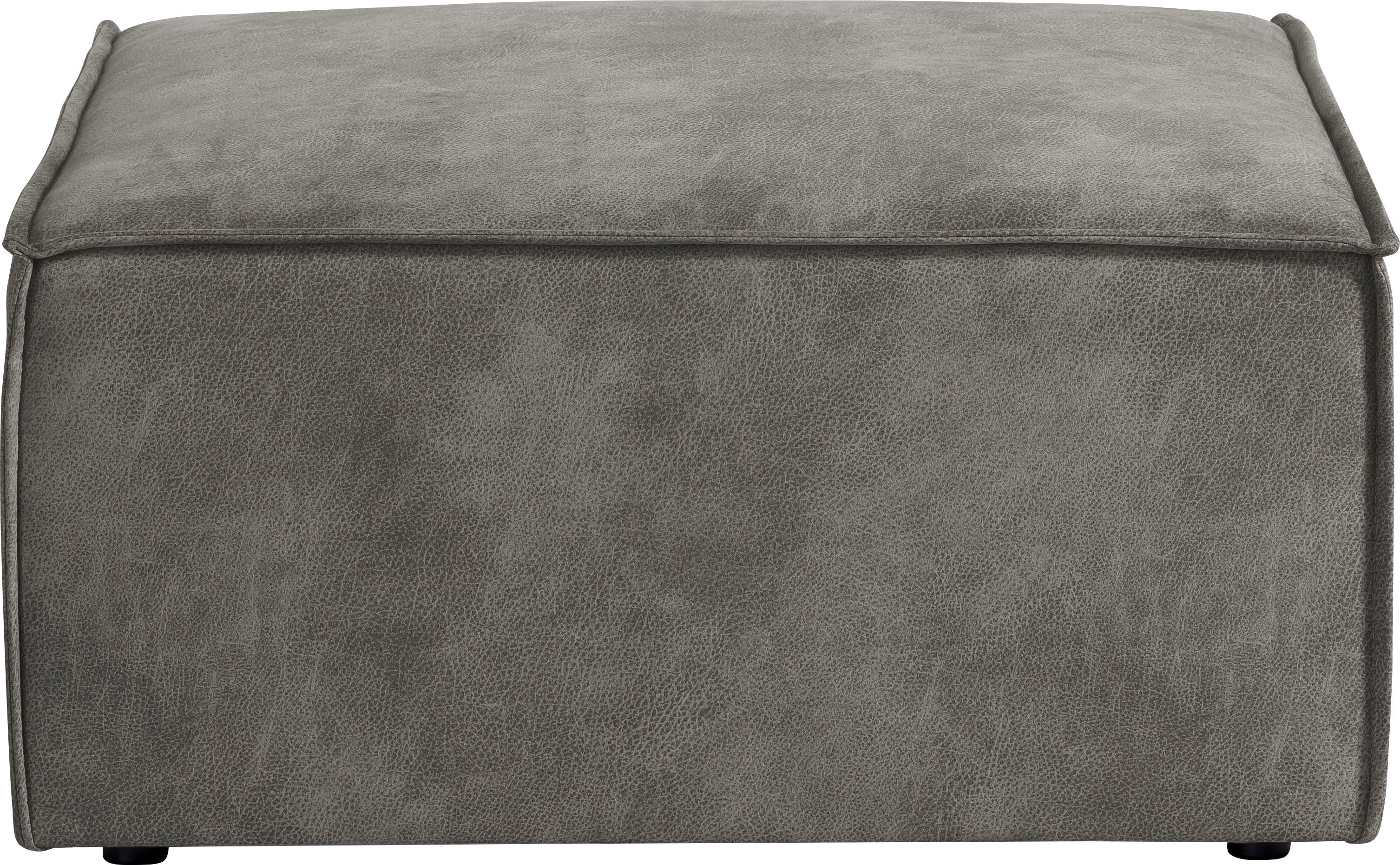 Home affaire Hocker Sherwood Vierkante poef/voetenbank, ideale als aanvulling op de "SHERWOOD" love seat