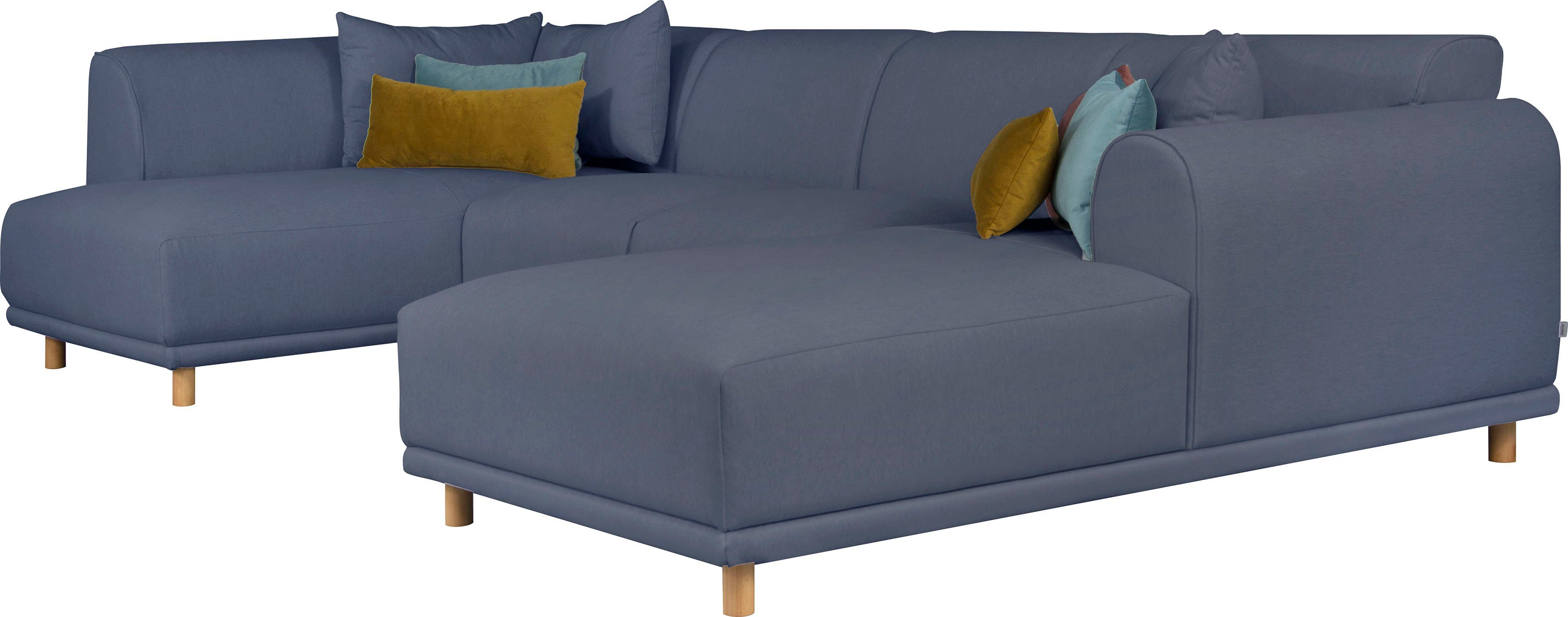 andas Zithoek Maroon U-vorm in een scandinavisch design, met losse kussens