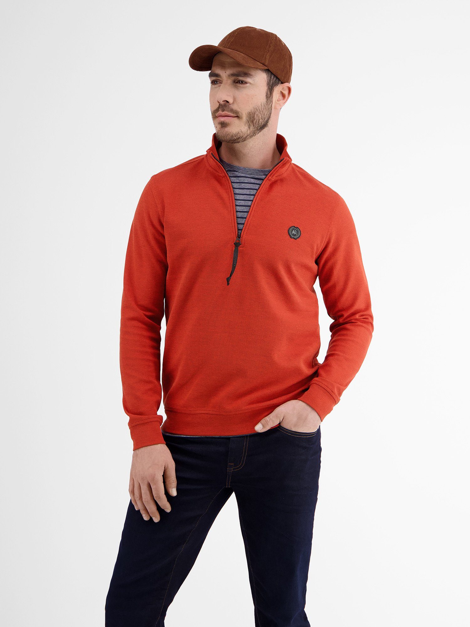 Lerros Sweatvest LERROS brei troyer in structuurkwaliteit heren sweatvesten maat XXXL rood