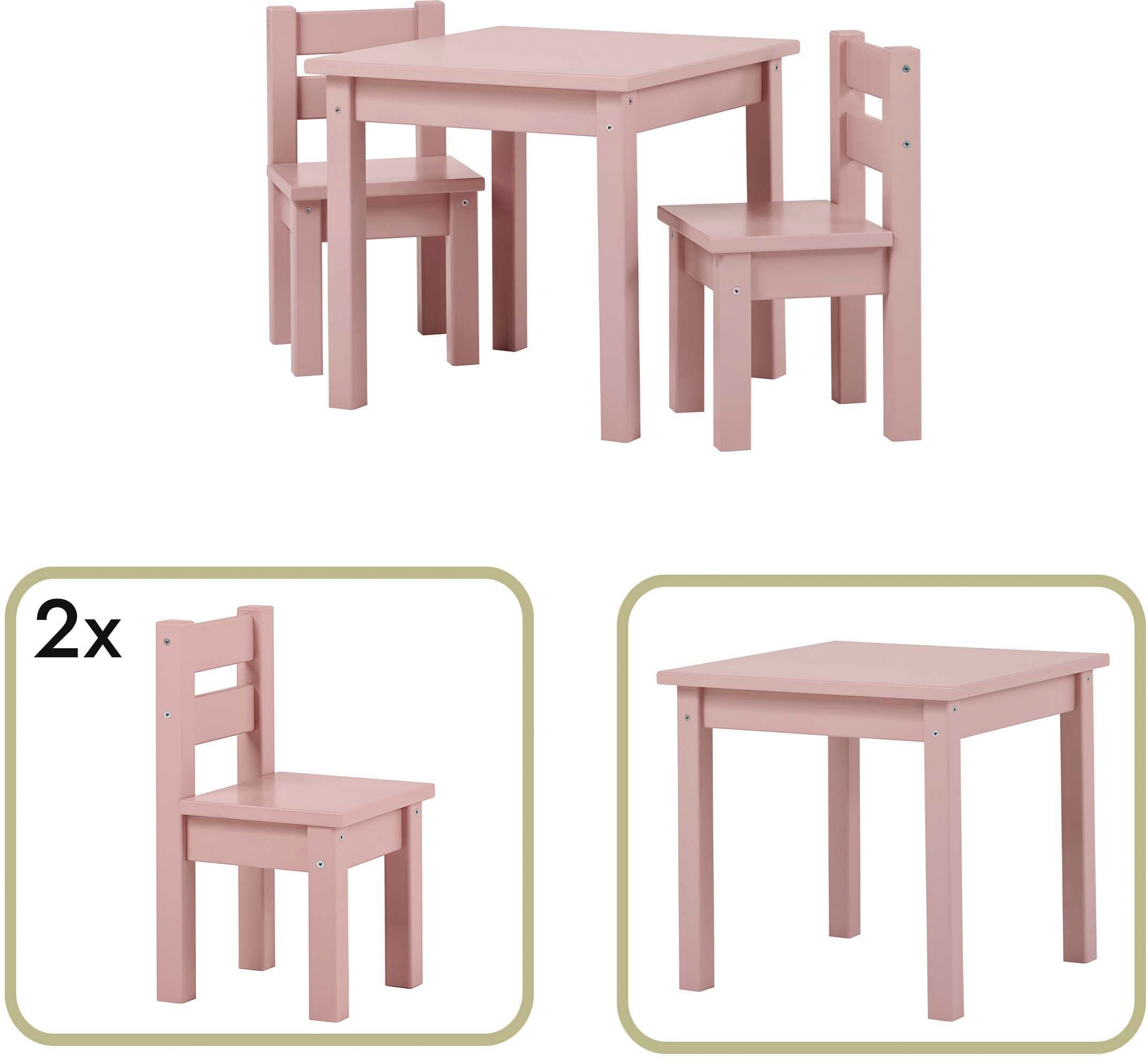 Hoppekids Kinderzithoek MADS kinderzithoek in vele kleuren, met twee stoelen (set, 3-delig) bankjes & fauteuils roze