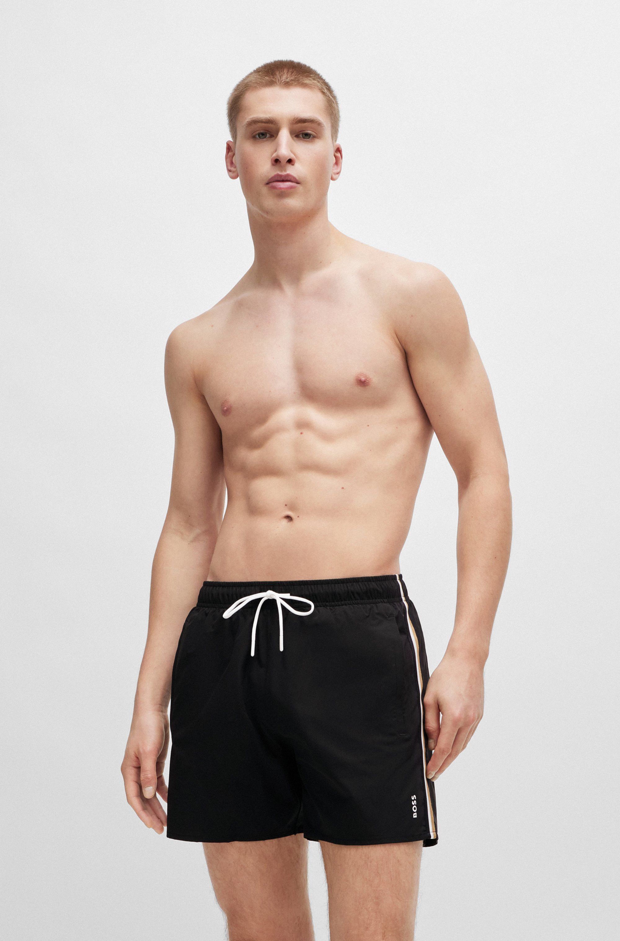 BOSS Zwemshort Iconic met achterzak heren zwembroeken maat L zwart