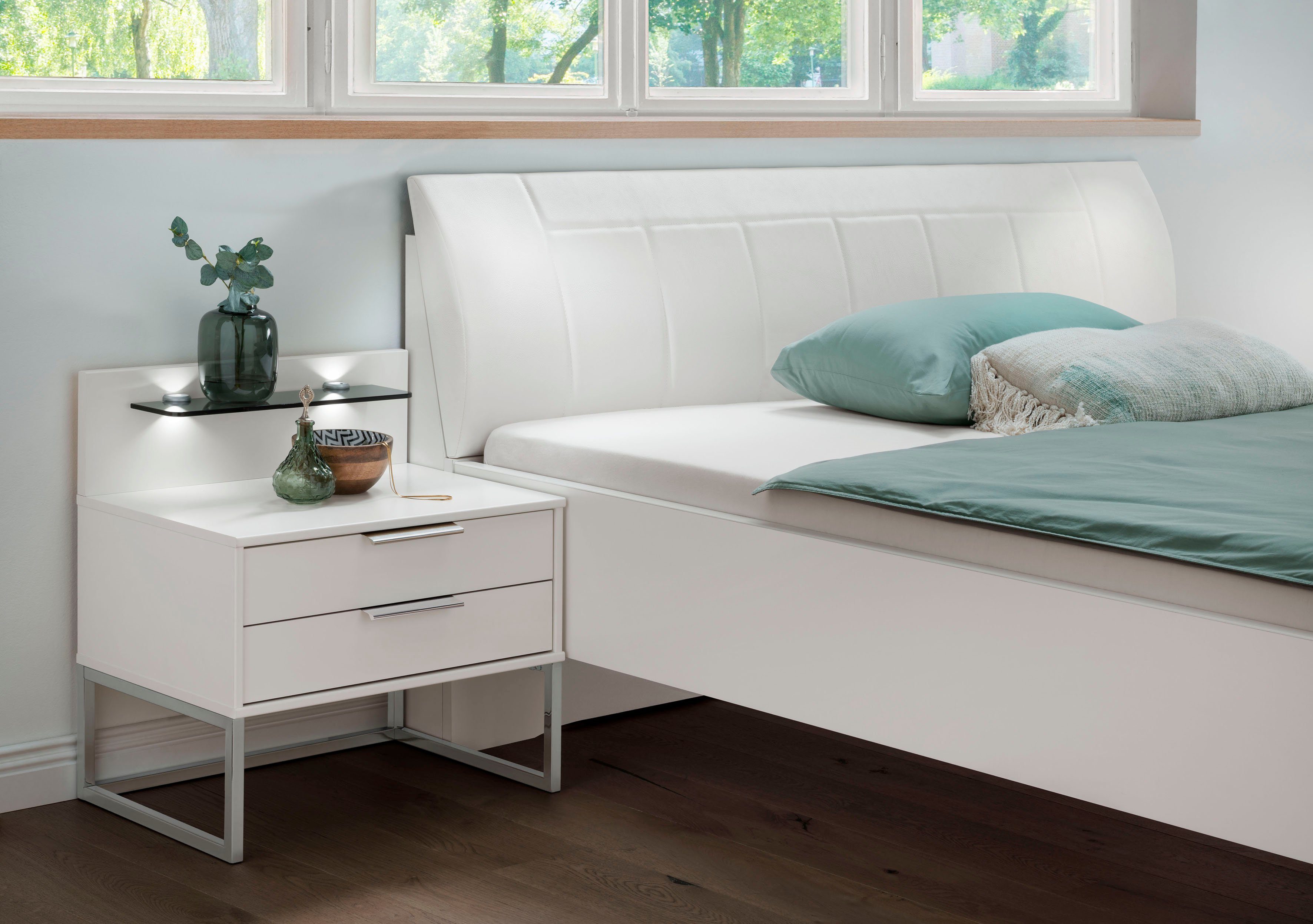 WIEMANN Futonbed Monaco, Bedframe, Bedframe, comfortabel gestoffeerd hoofdbord