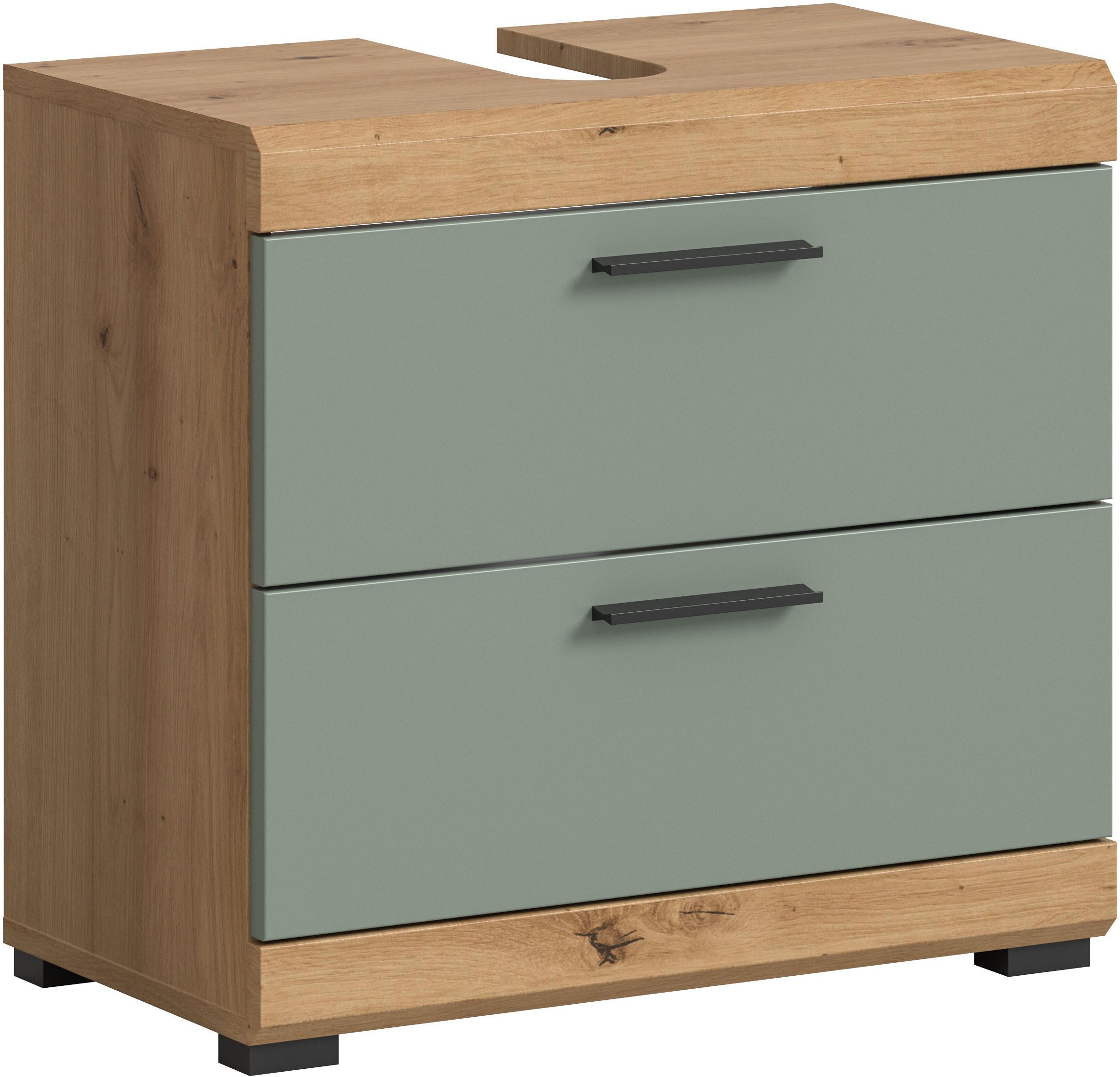 INOSIGN Wastafelonderkast Siena, breedte 60 cm, 2 deuren, 2 vakken, met sifonaansluiting, MDF-front in verschillende kleuren verkrijgbaar, badkamermeubels, badkamerkast, commode, badkamer (1 stuk)