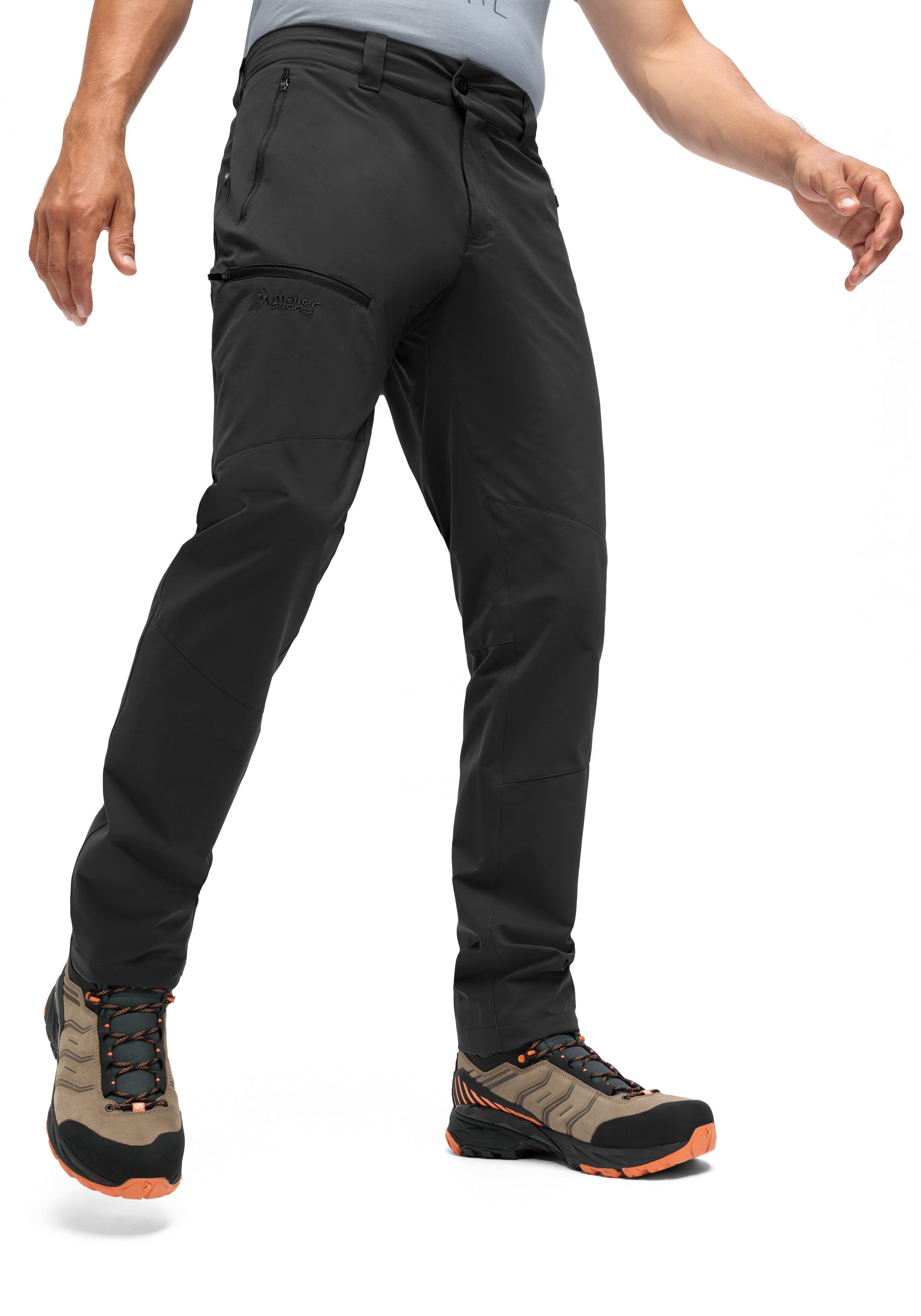 Maier Sports Outdoorbroek Nil Loop Heren wandelbroek, functionele broek met zakken + riem, regular fit