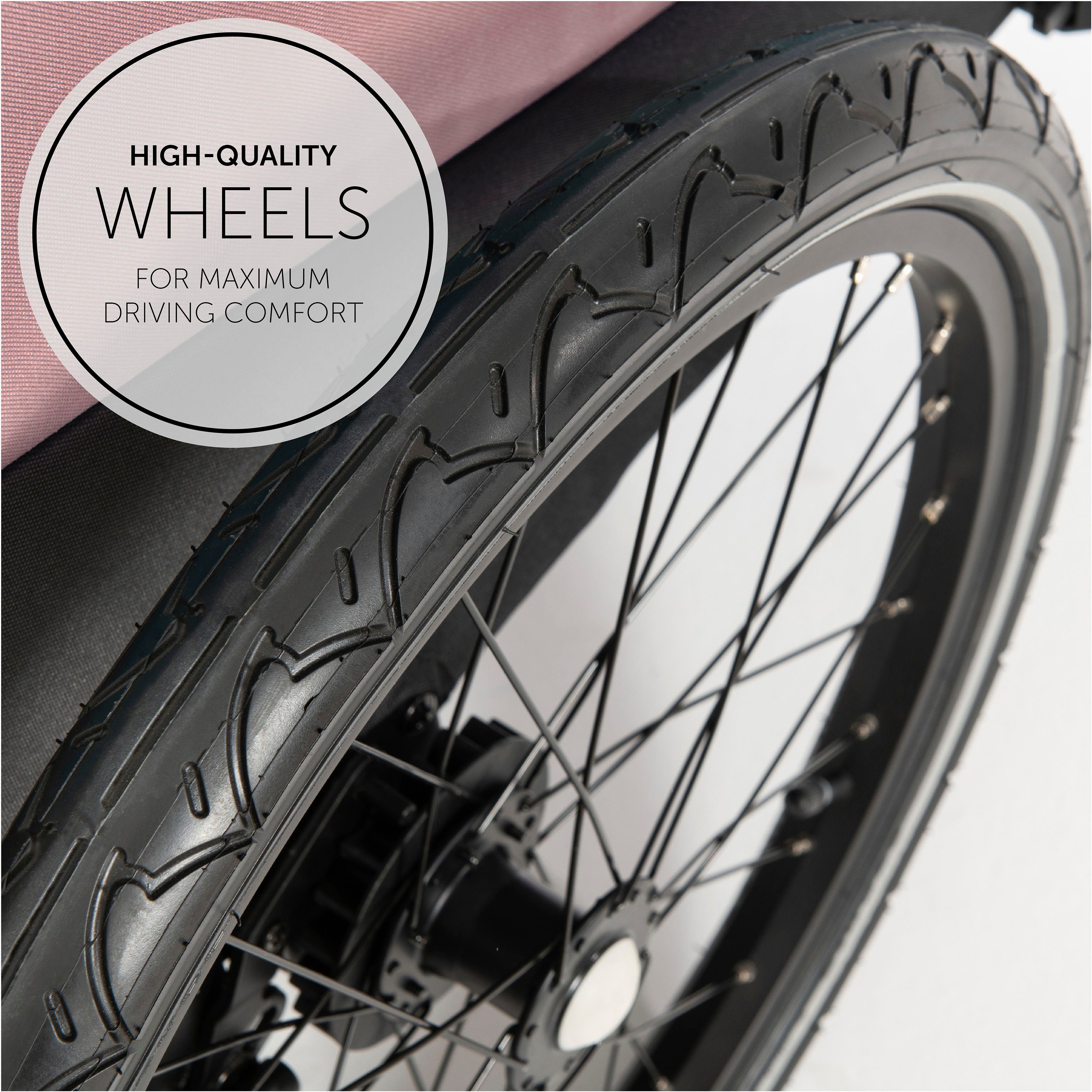 Hauck Kinderen fiets aanhanger 2in1 Fietstrailer en Buggy Dryk Duo, roos