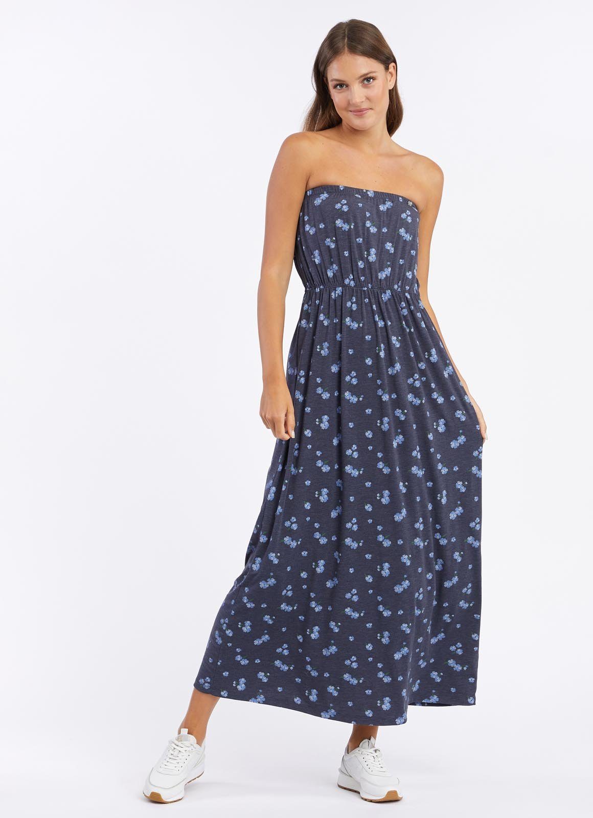 Ragwear Maxi-jurk AWERY PRINT lange jersey jurk met elastische taille in relax fit