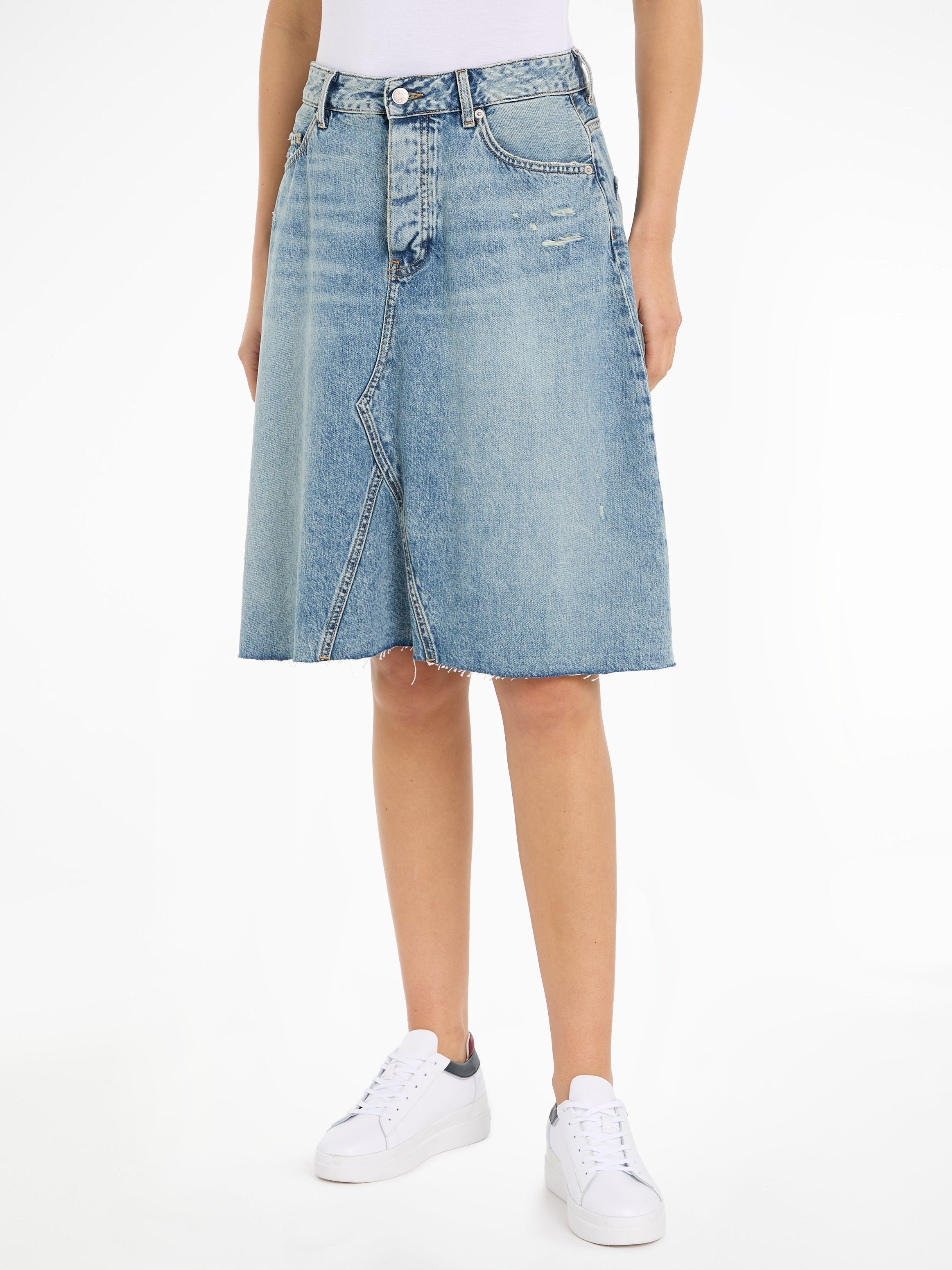 Tommy Hilfiger Jeans rok DNM RW RELAXED SKIRT MIO WRN