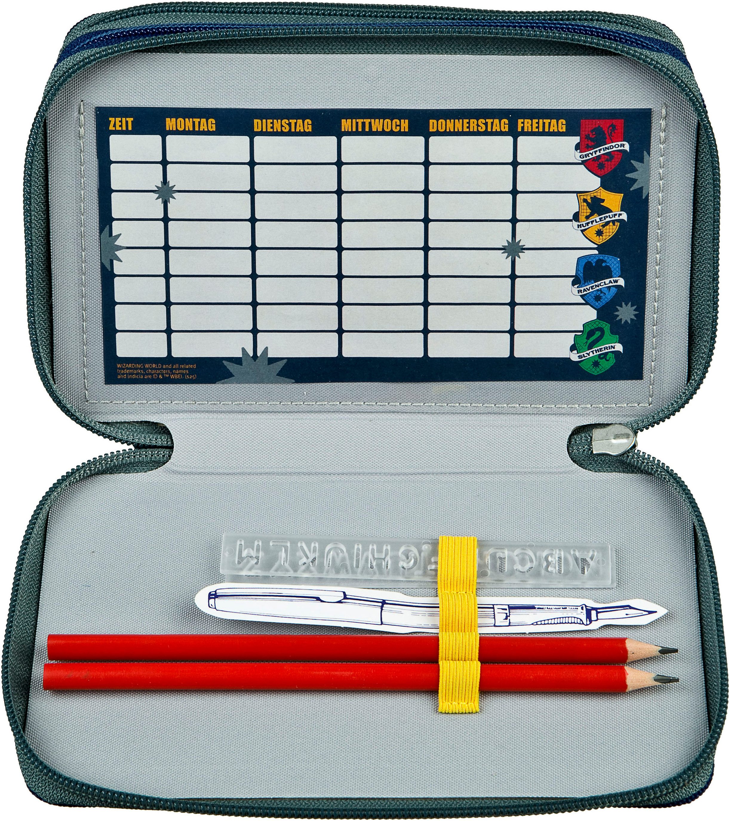 Scooli Etui Tripledecker, Harry Potter gevuld, inclusief geodriehoek