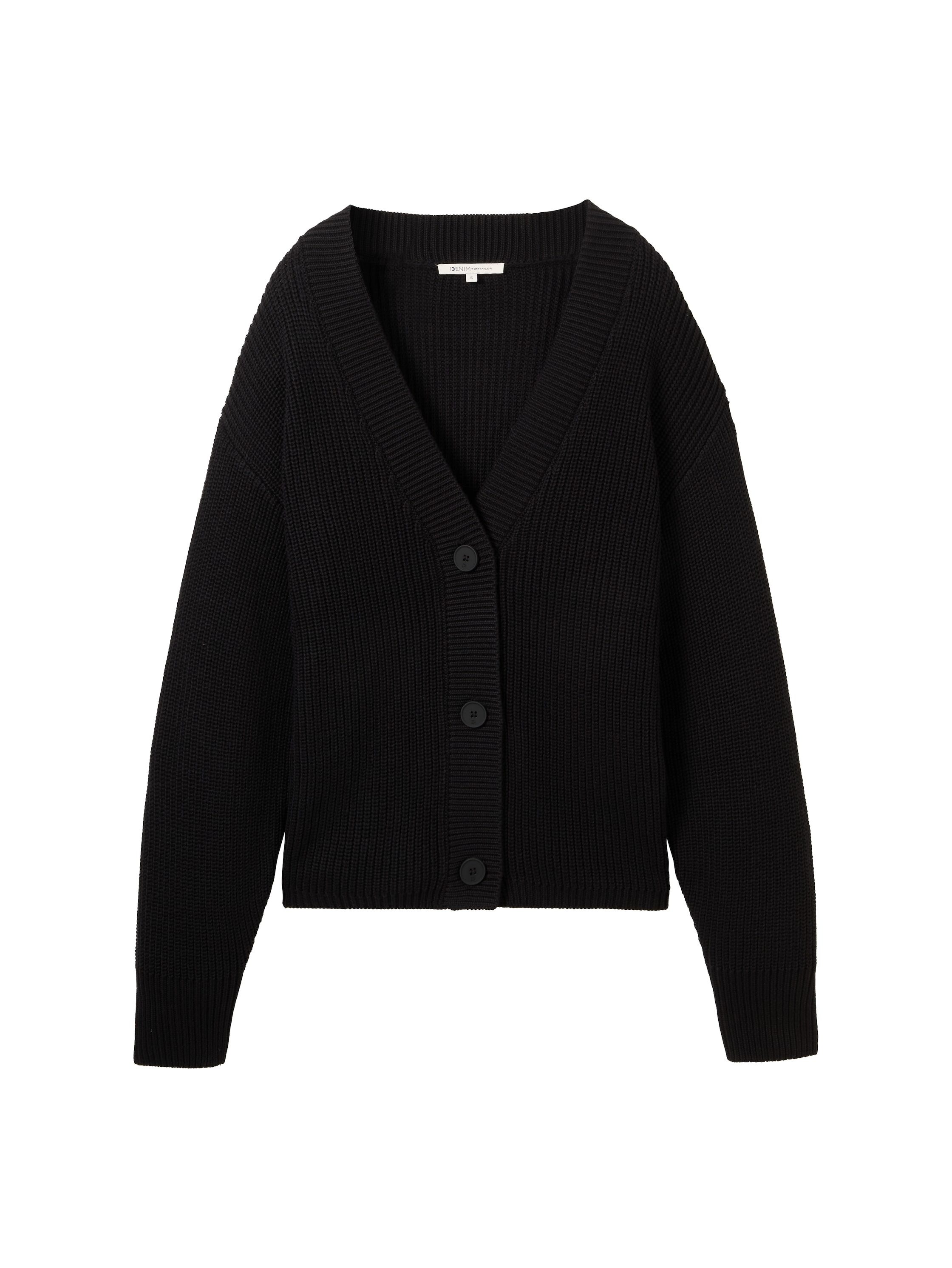 Tom Tailor Denim Cardigan met breistructuur en knoopsluiting