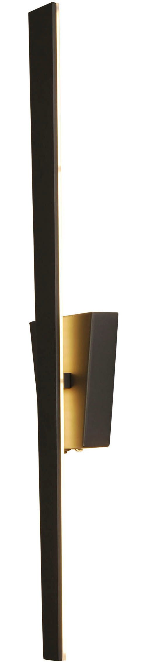 näve Led-wandlamp "Trevor" zwart, trapeziumvormige baldakijn, incl. kantelschakelaar, hoogte 62 cm (1 stuk)