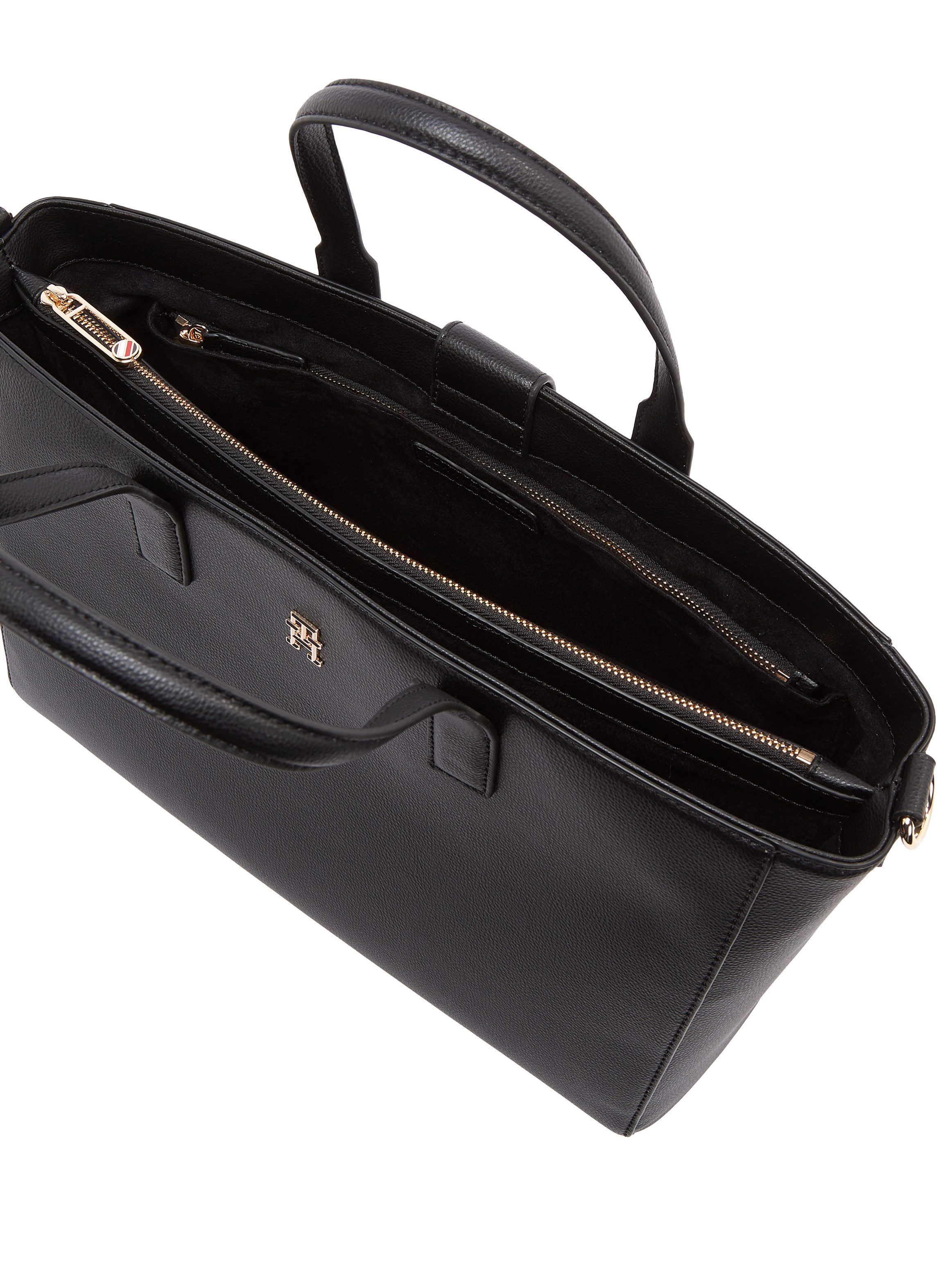 Tommy Hilfiger Schoudertas TH SOFT LOGOTAPE SATCHEL Dames schoudertas handtas met TH-logoapplicatie