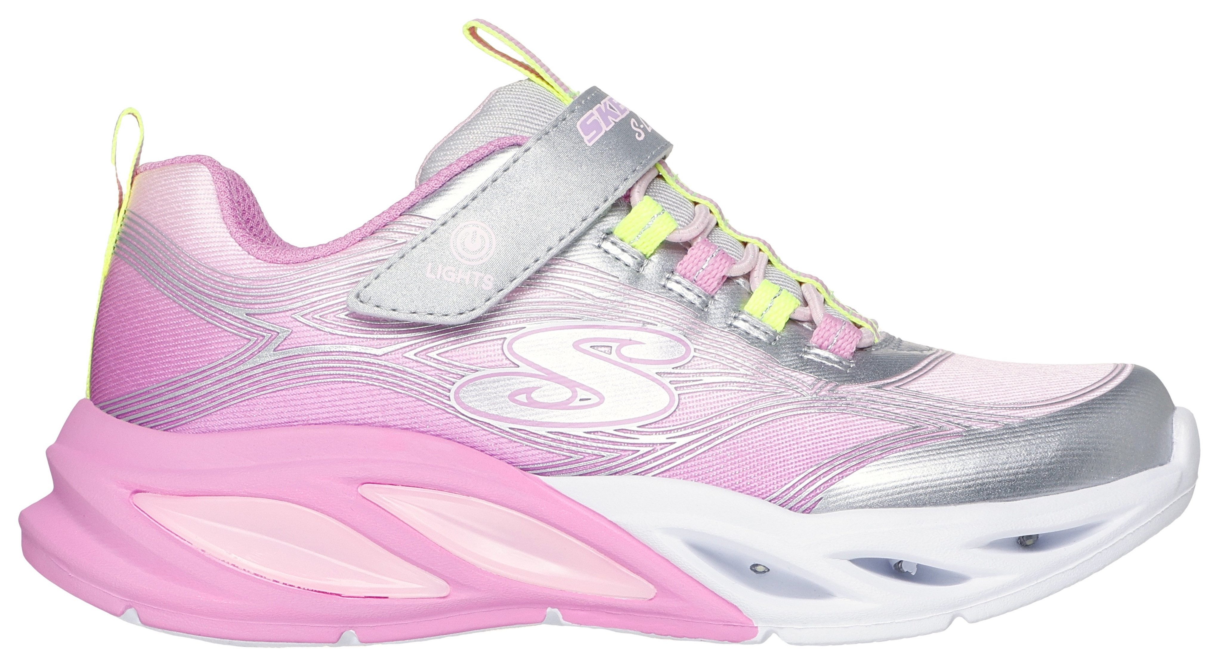 Skechers Sneakers COSMIC GLOW LIGHTS Klittenbandschoen met glitter, maat sjabloon te downloaden