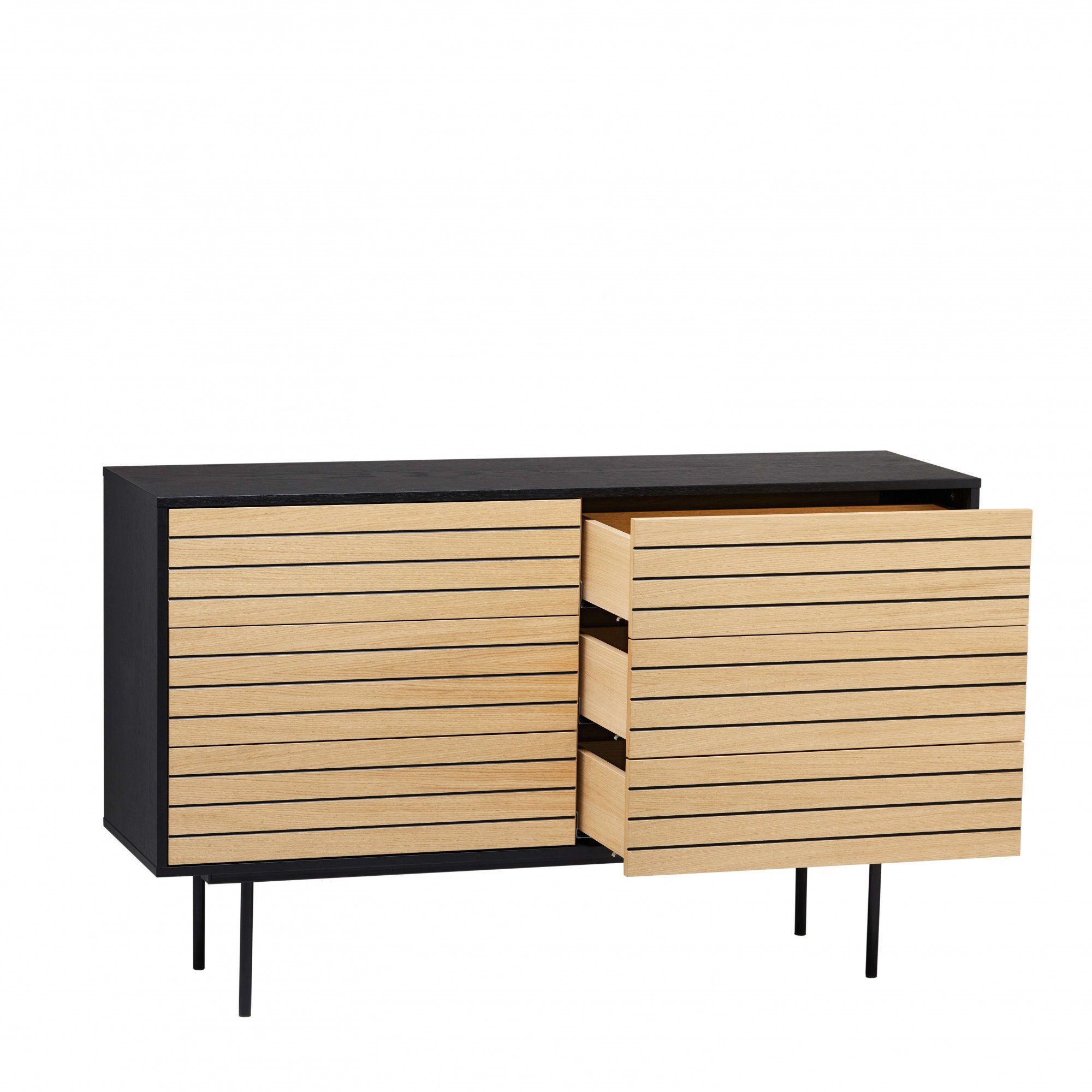Woodman Ladekast Stripe uniek ontwerp, 6 laden, breedte 140 cm