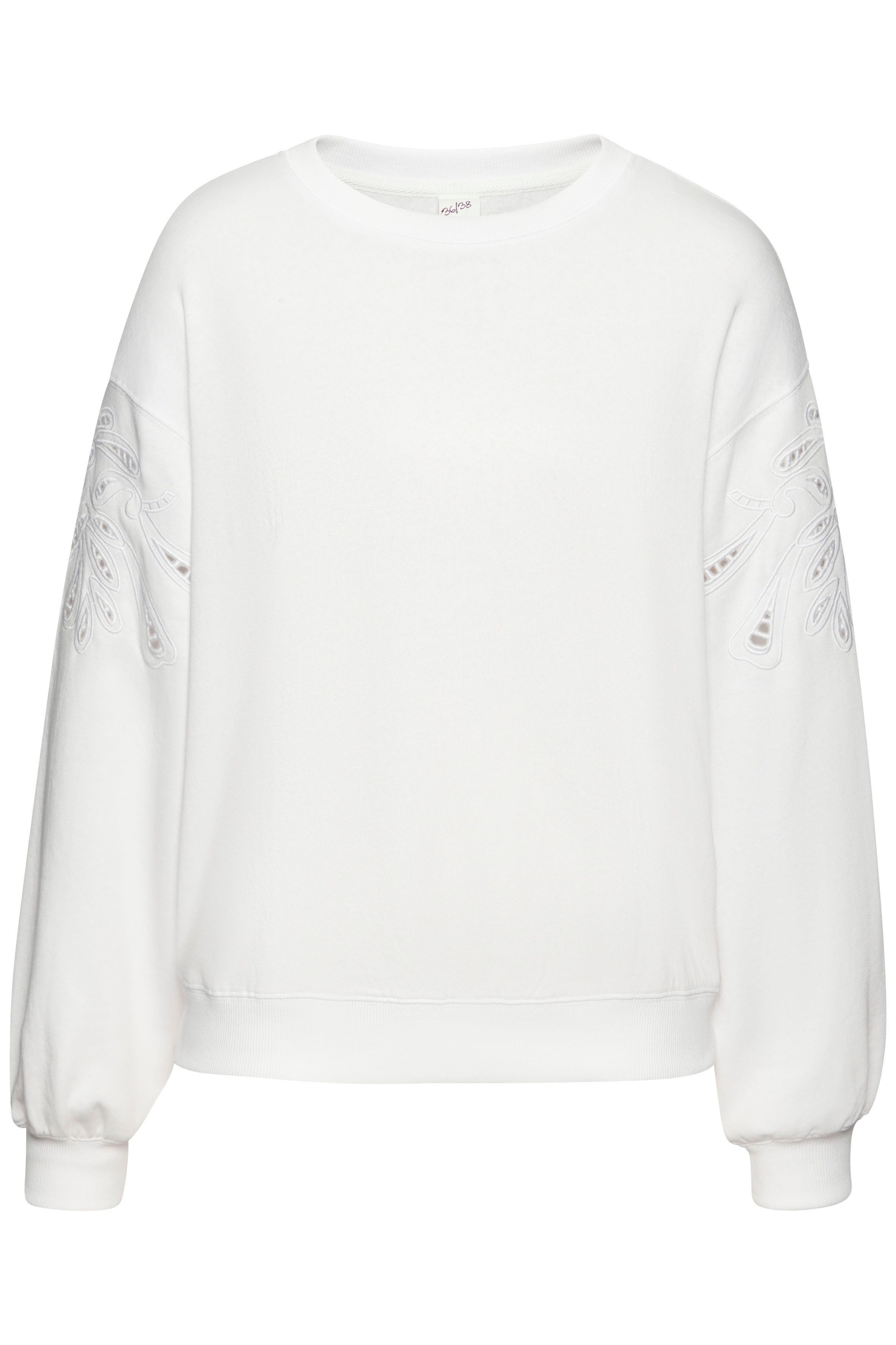 Vivance Sweatshirt met perforatieborduurwerk, zachte katoenmix