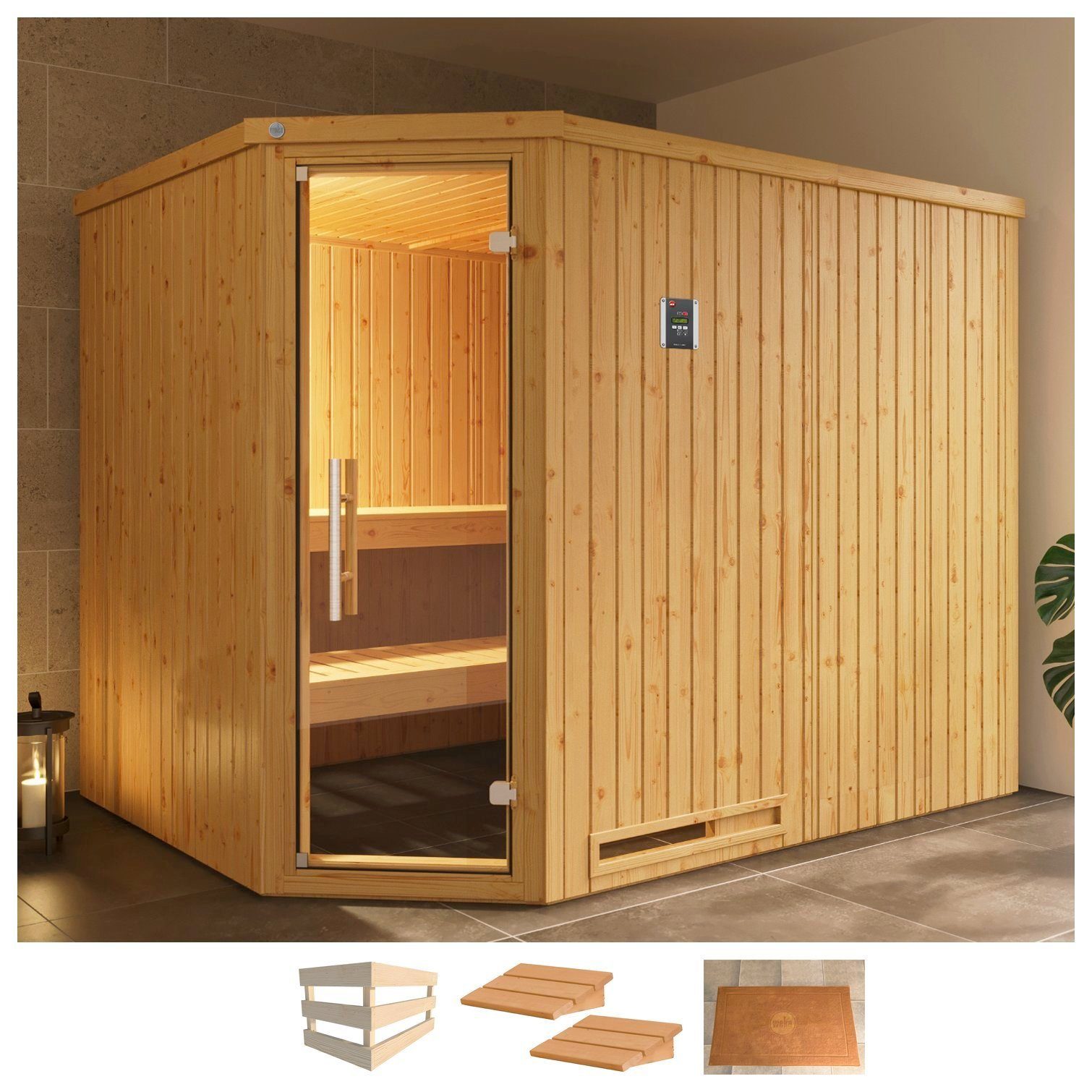 weka Sauna Varberg 4 zonder kachel sauna's beige