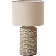 timbers tafellamp springfield tafellamp bureaulamp keramiek in vlechtwerk - look 1x e27, max. 40 w, grijs-beige (1 stuk) grijs