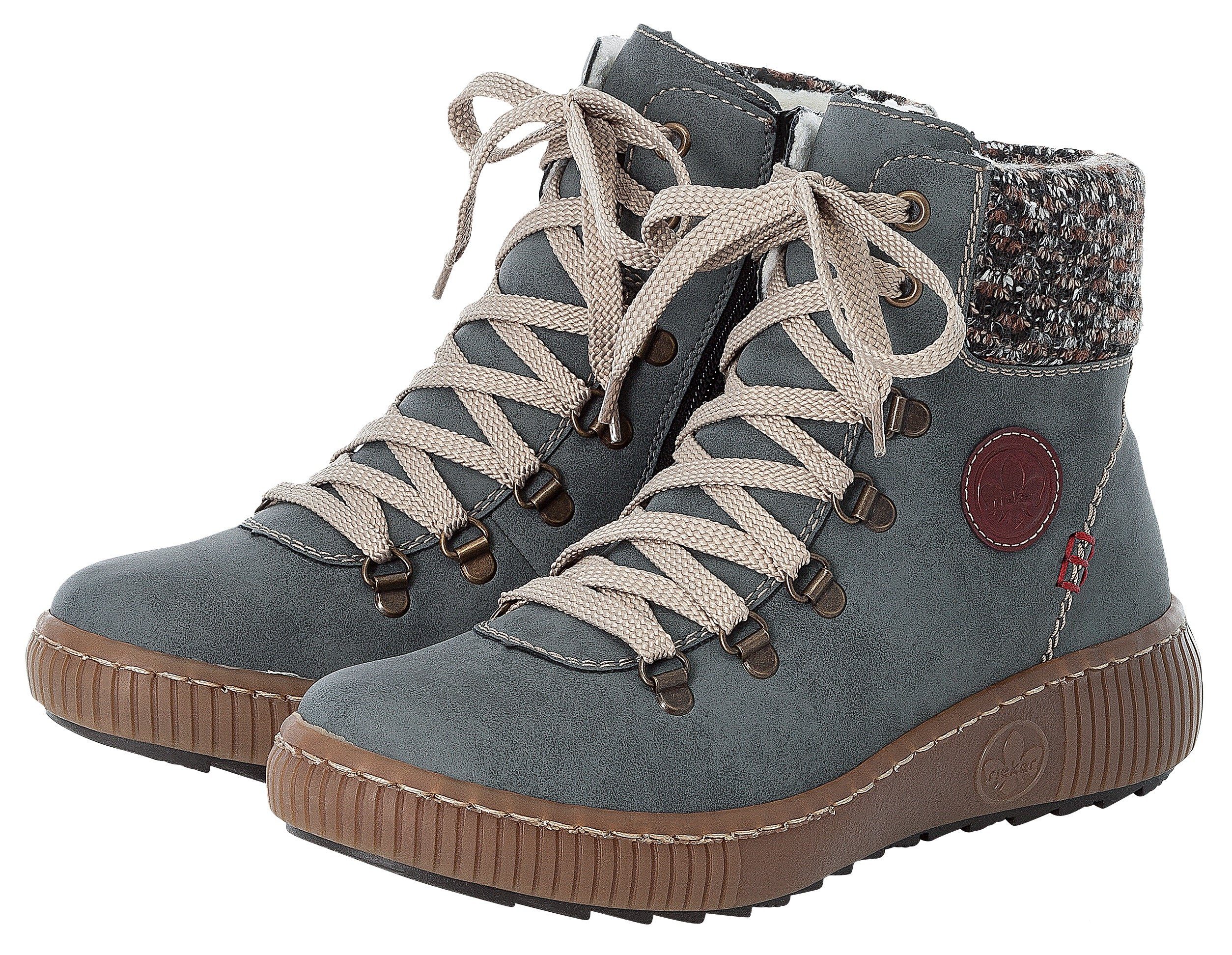 Rieker Winterlaarzen winterenkellaars, veterschoenen, outdoorlaarzen met warmvoering