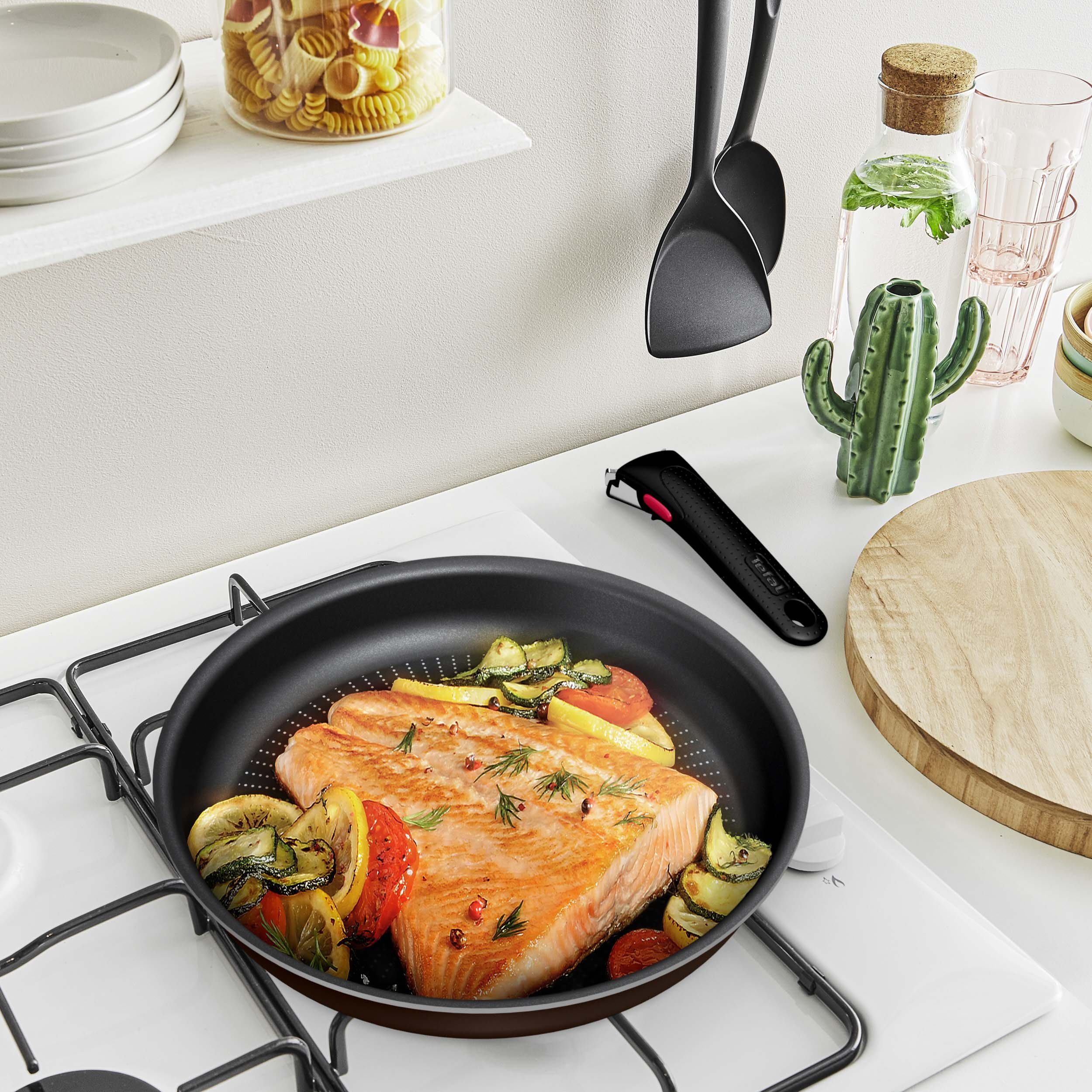 Tefal Pannenset Ingenio XL Force Anti-aanbak, afneembare handgreep, thermo-signaal, voor alle kookplaten behalve inductie (set, 3-delig)