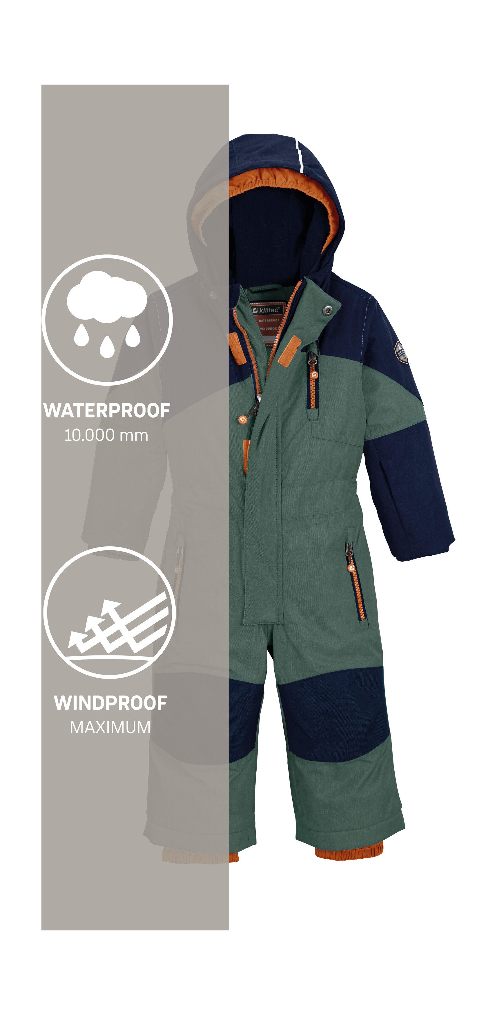 Killtec Skipak Kesley Mini Skioverall, wind- en waterdicht, fleece binnenin