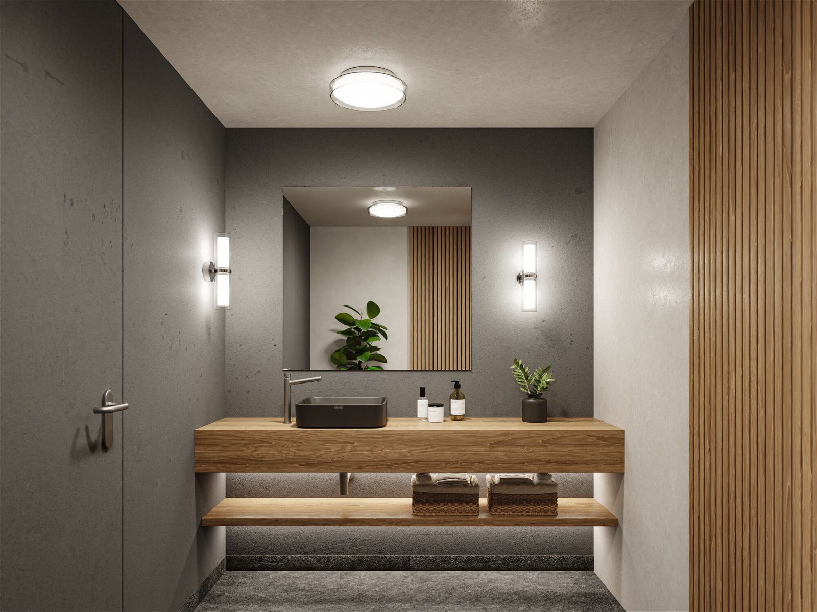 Paulmann Led-plafondlamp Selection Bathroom Luena IP44 16,5W 3000K Chroom 230V Glas/Metaal