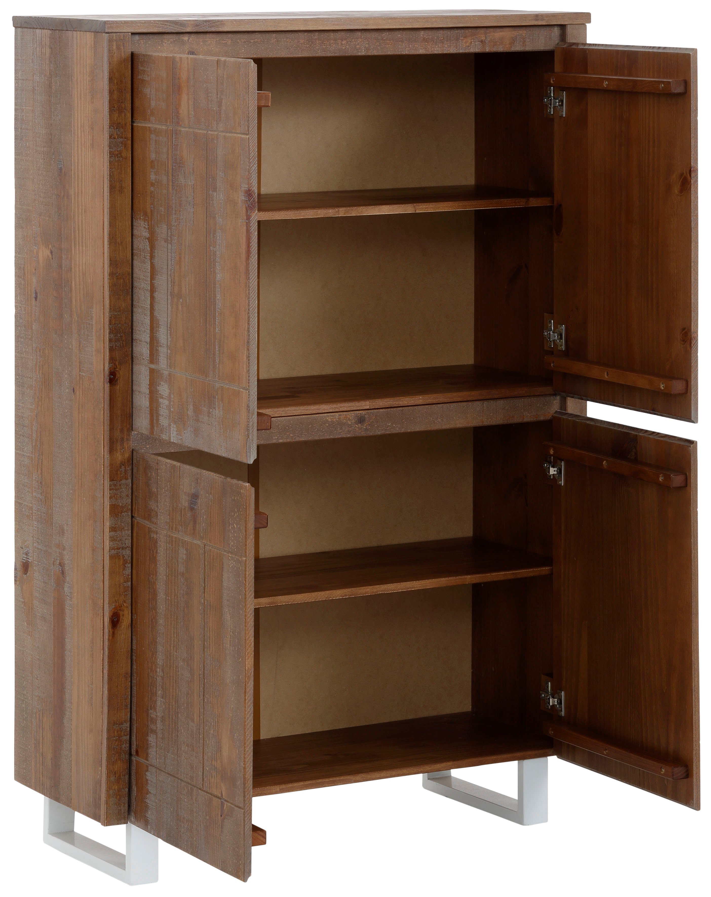 Home affaire Highboard Lagos Opbergkast van massief dennenhout, breedte 90 cm