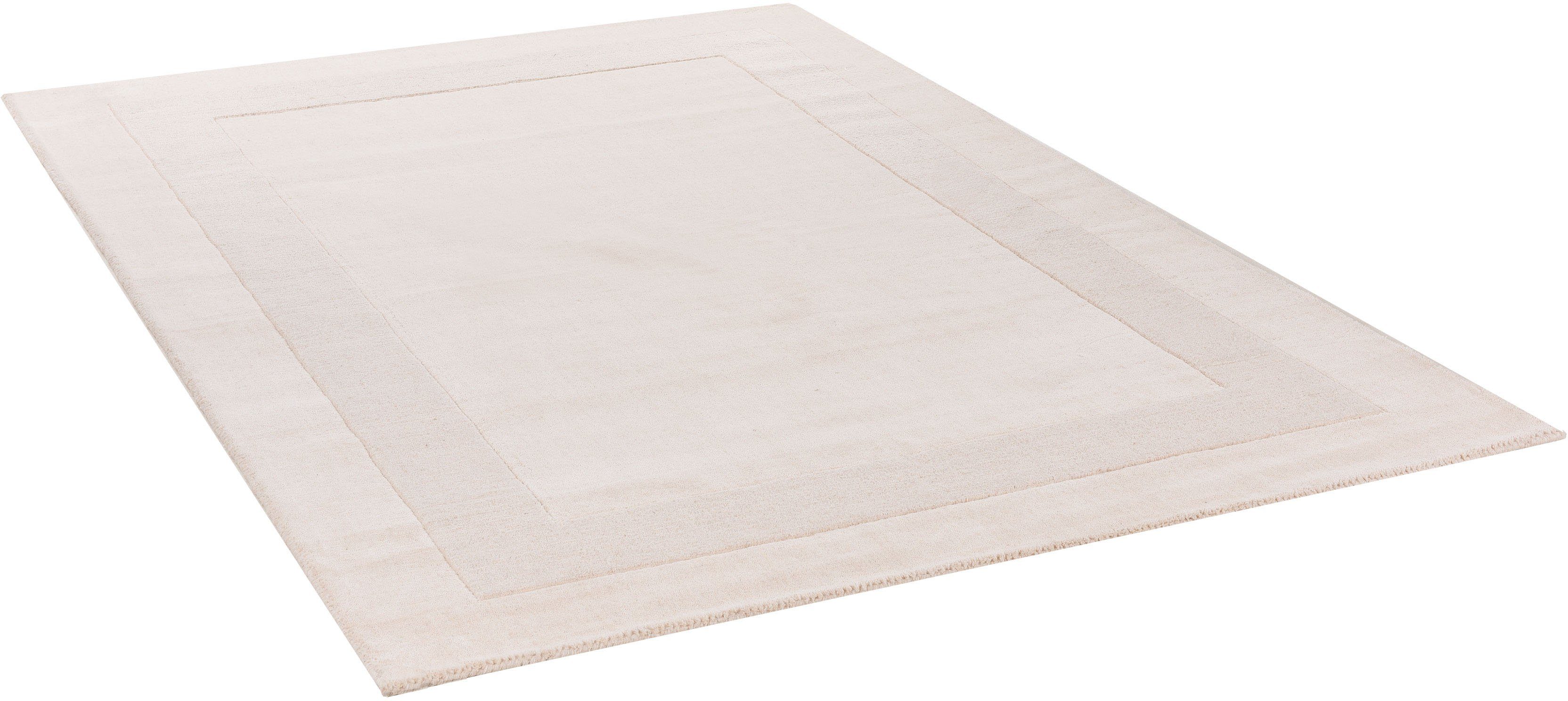 THEKO Wollen kleed USEDOM 8301 Uni kleuren, 100% wol, handgetuft, met rand