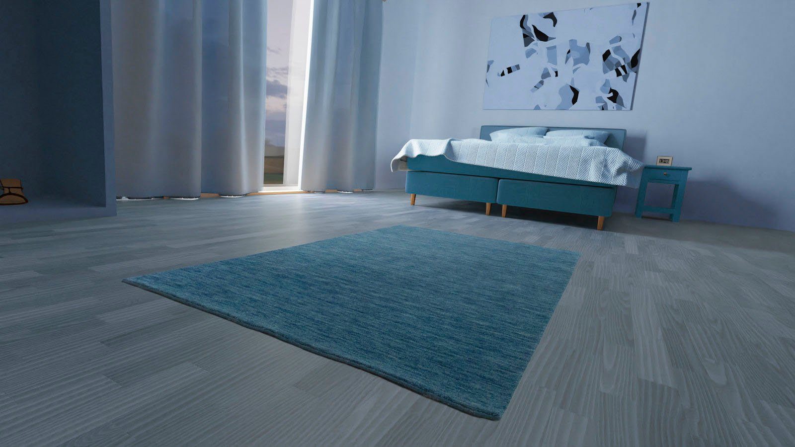 morgenland Wollen kleed Uni - Gabbeh tapijt - Softy Gabbeh look, uni kleuren, 100% wol, zeer zachte pool, woonkamer