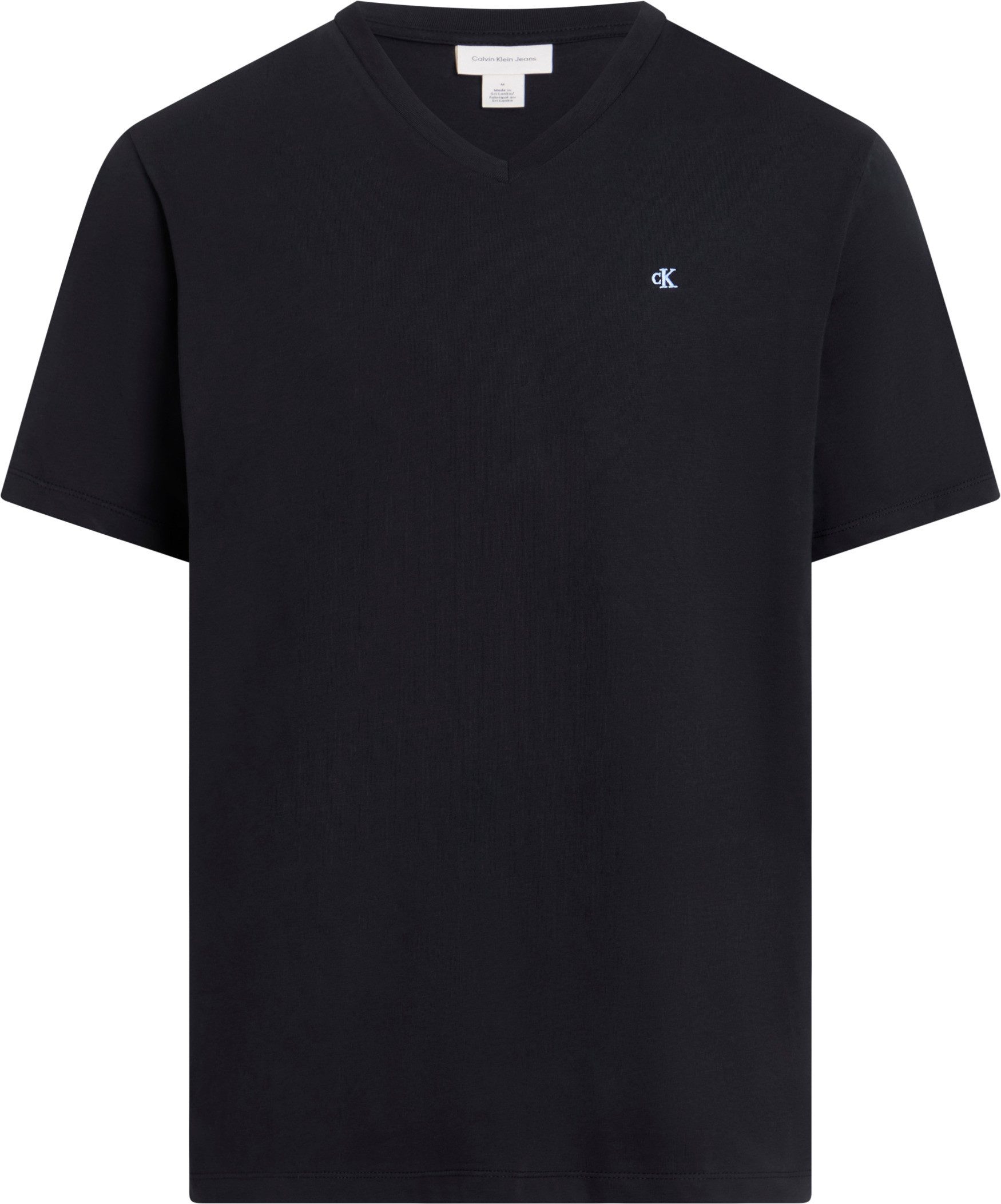 Calvin Klein T-shirt SS SMOOTH CTTN SOLID VNECK TEE heren t-shirts maat S zwart