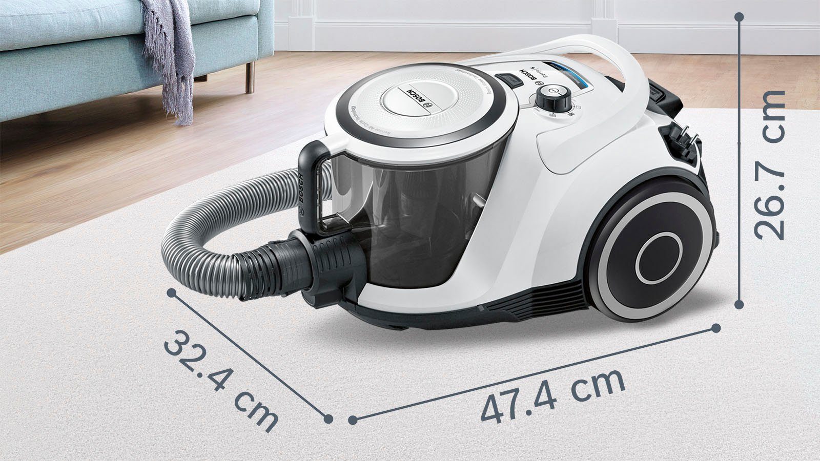 BOSCH Stofzuiger Serie 6 BGC41XALL, testwinnaar, ideaal voor allergiepatiënten, hygiënefilter