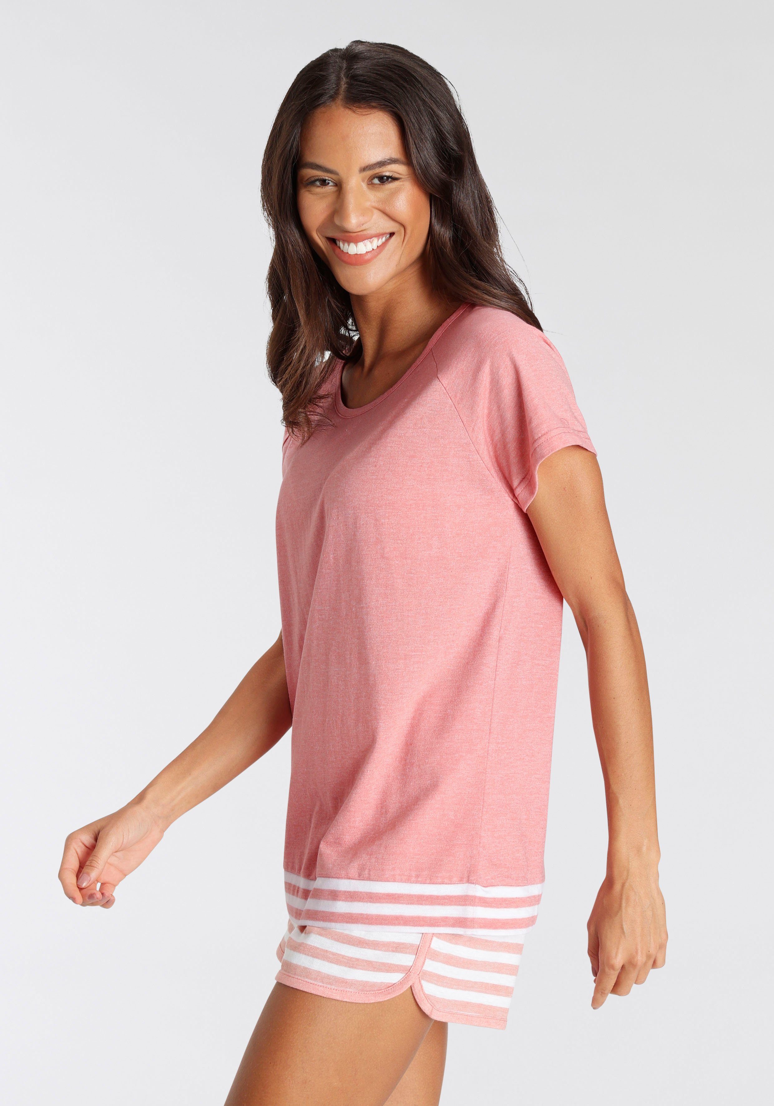 Vivance Dreams Shortama met strepen-details (2-delig)