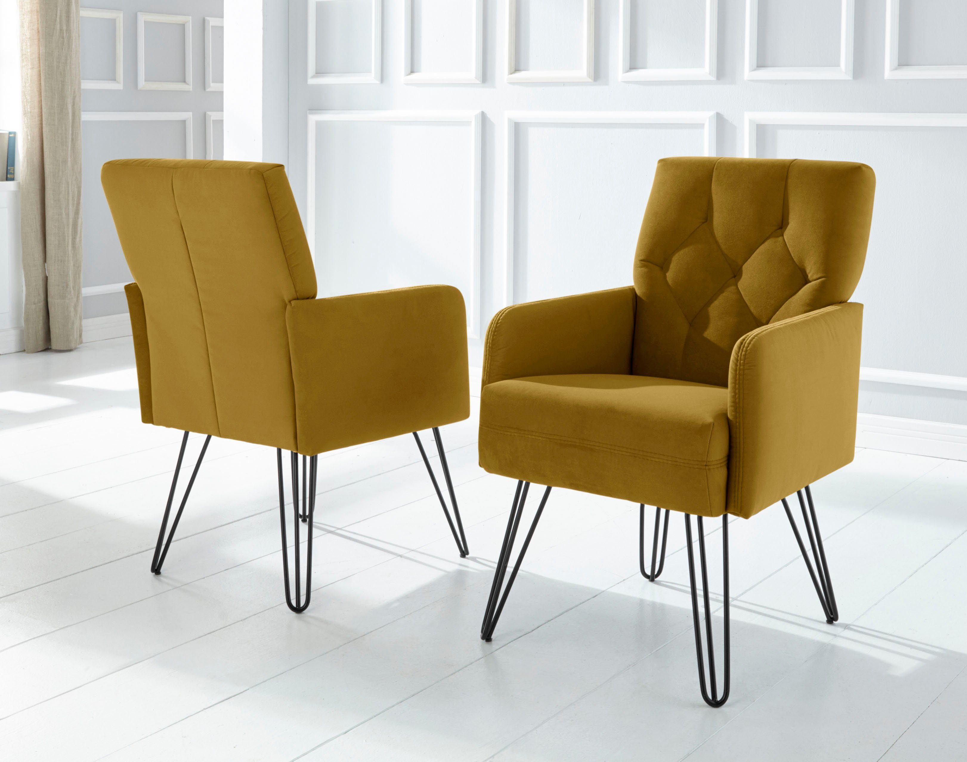 exxpo - sofa fashion Fauteuil Doppio, loungesessel met designonderstel, comfortabel en elegant fauteuils goud