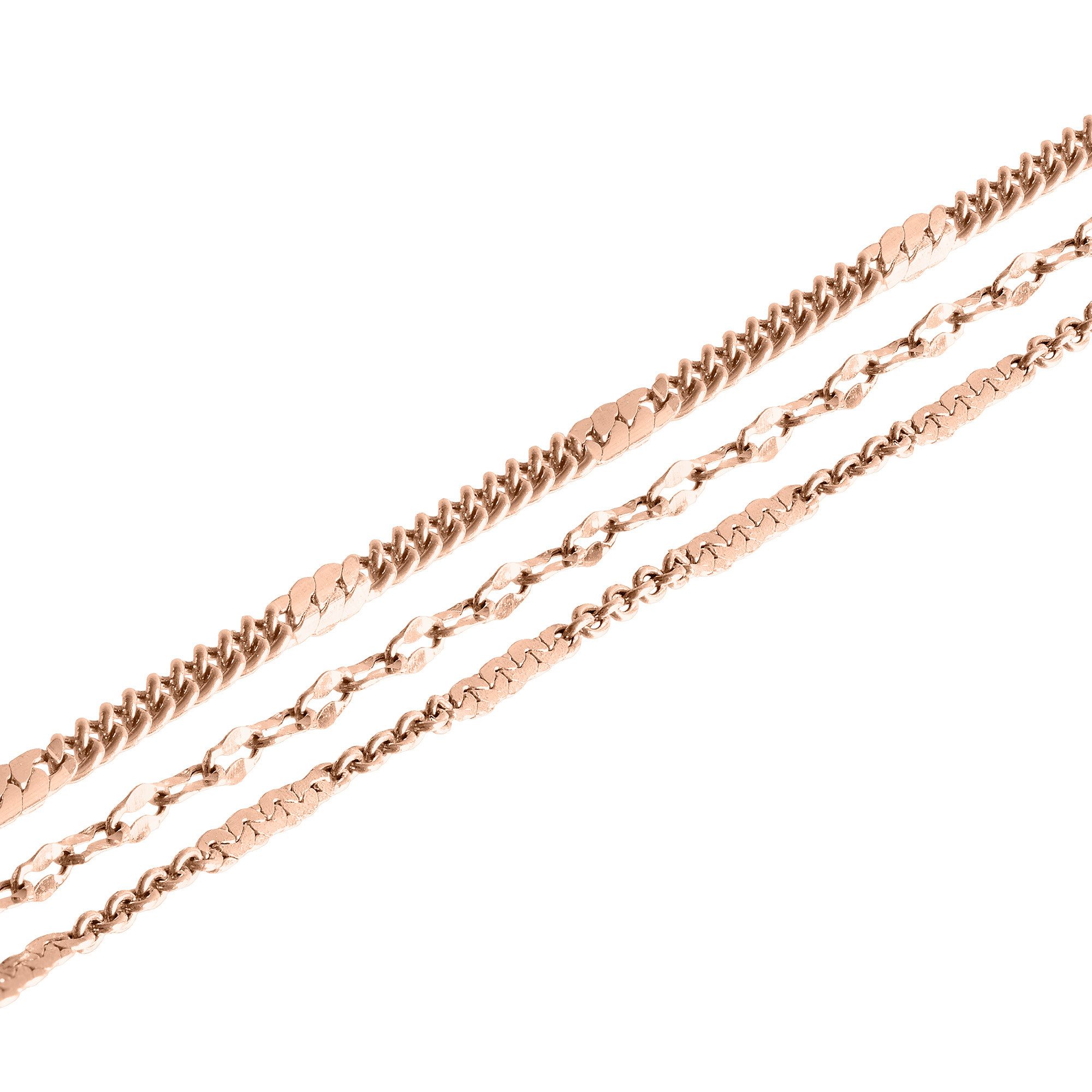 Liebeskind Berlin Enkelkettinkje Sieraden RVS Sparkling With Layer LJ-1455 LJ-1456 LJ-1457 LJ-1458