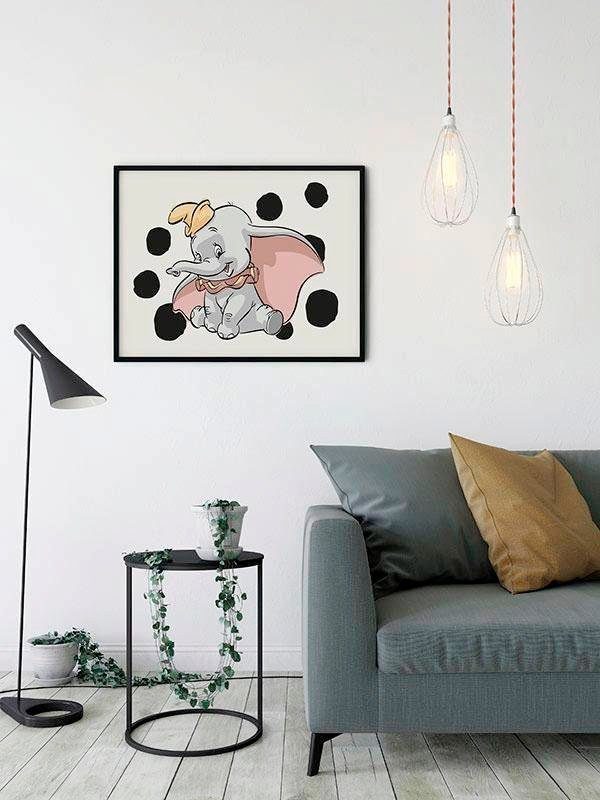 Komar Wanddecoratie Dumbo stippen Landscape Wanddecoratie voor de kinderkamer - zonder lijst (1 stuk)