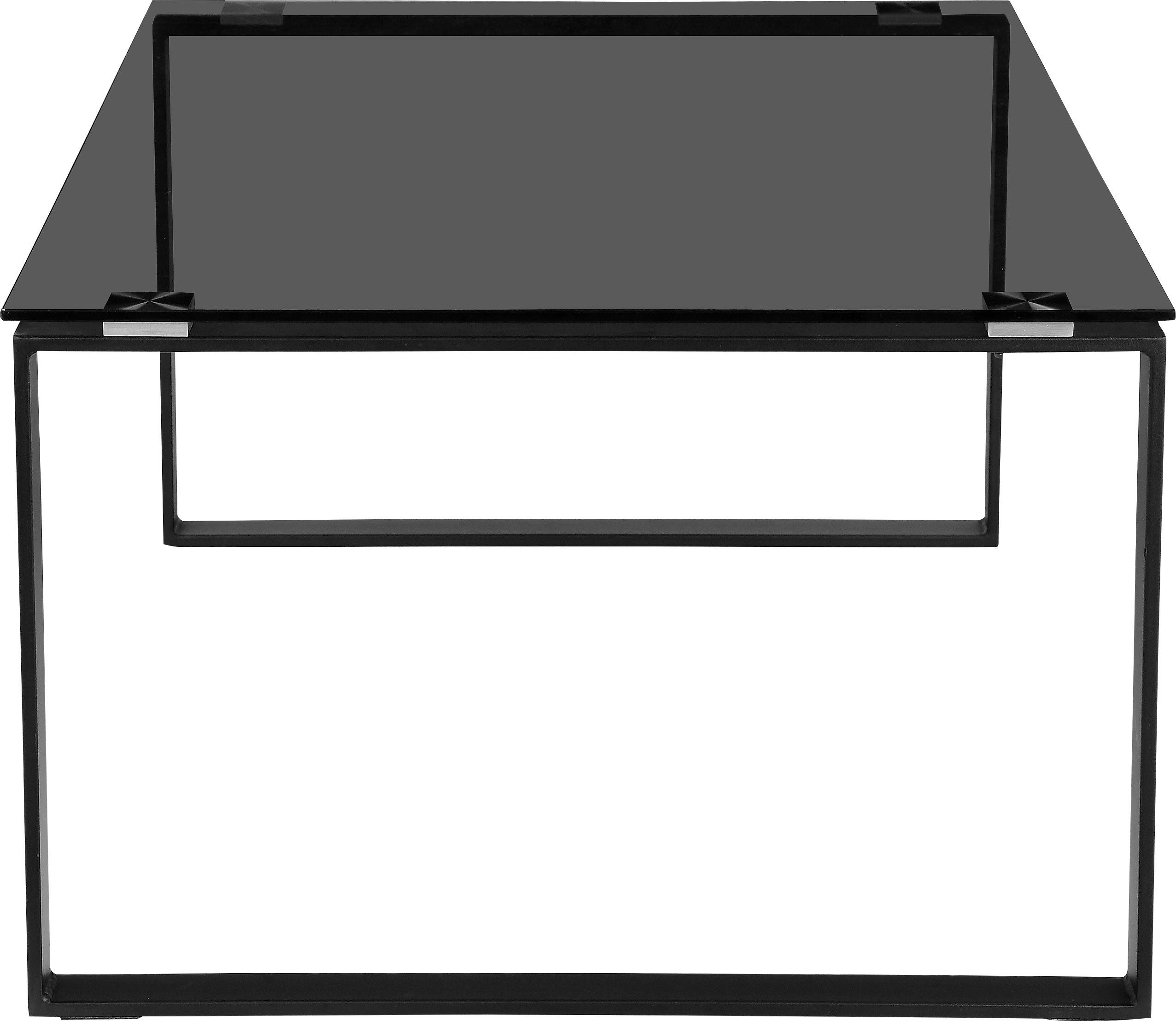 Places of Style Salontafel Simsbury Tafelblad van gehard glas 0,8 cm, onderstel van metaal, hoogte 45 cm