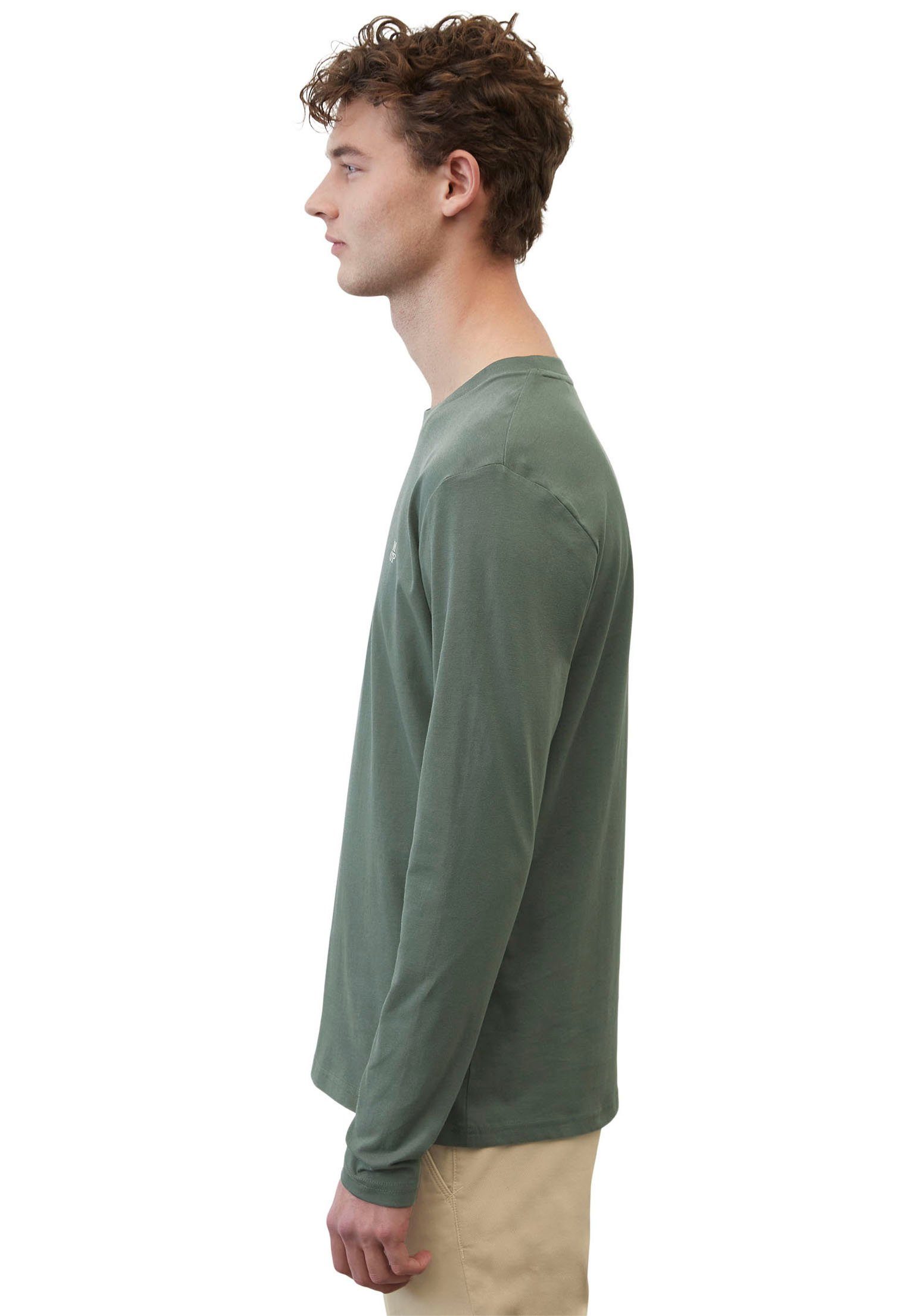 Marc O'Polo Shirt met lange mouwen met subtiele logo-print aan de voorkant