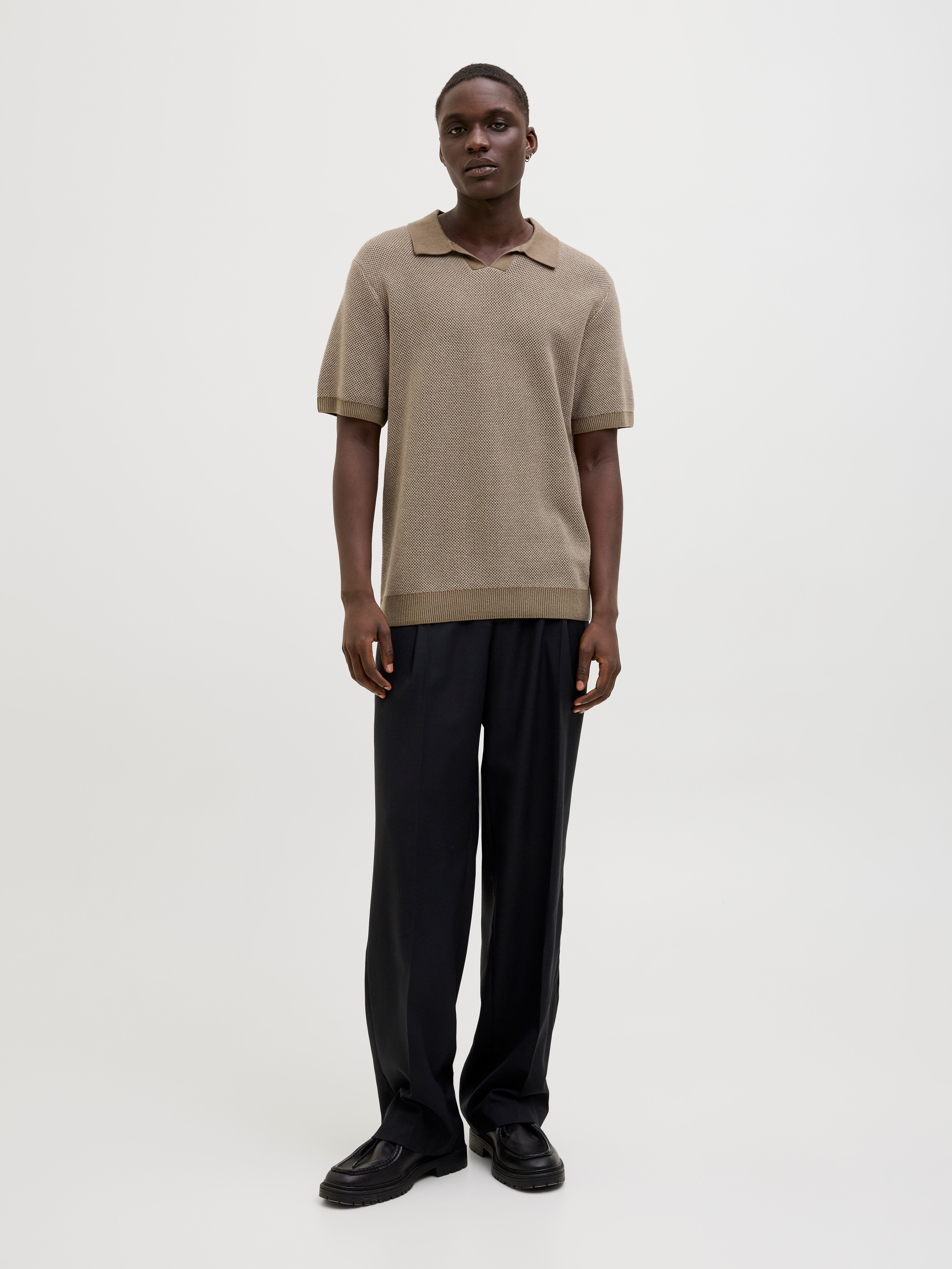 Jack & Jones Trui met ronde hals JPRCCEASTON KNIT SPLIT NECK SS SN
