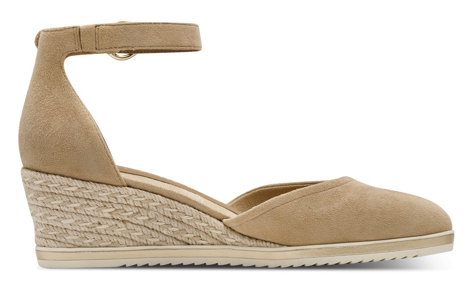Tamaris Pumps met sleehak , sleehak, instapschoen, riemzandan met modieuze jute-afwerking